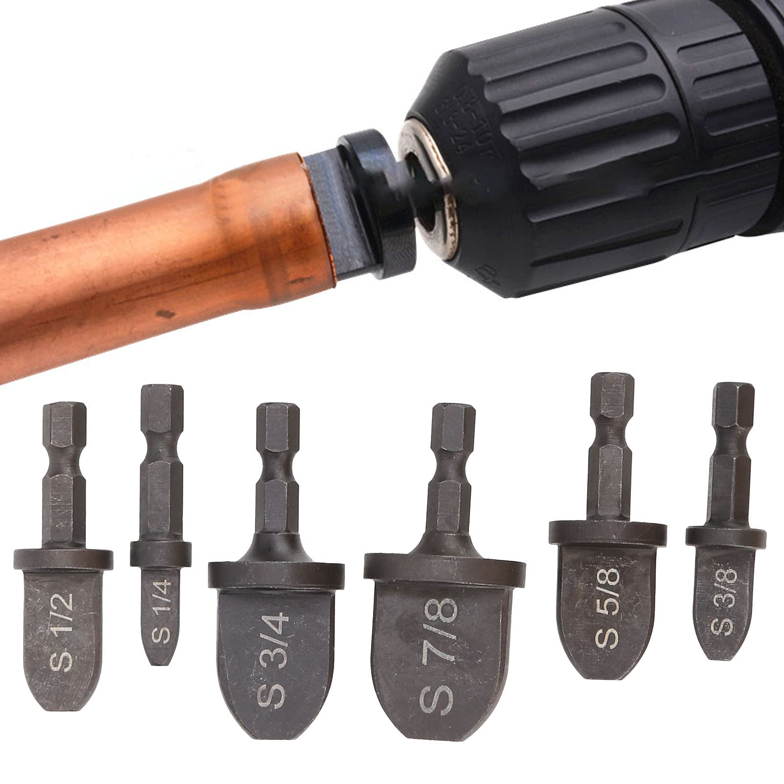6Pcs Tube Expander Kit - Bearing Steel Hex Handle AC Copper Pipe Swaging Tool Set for HVAC & Refrigeration (Perfect for AC Installation, Repair & Maintenance)