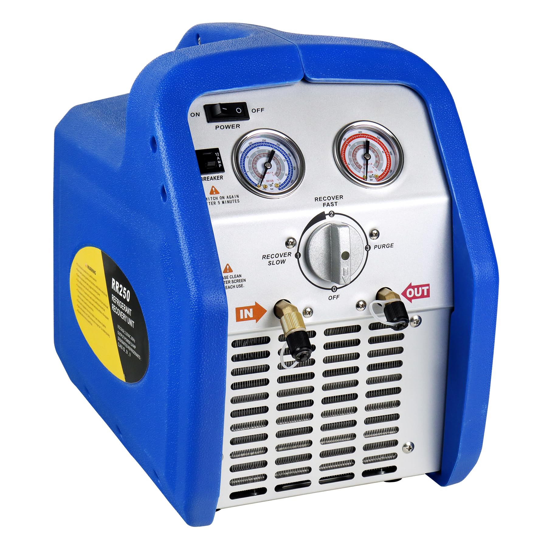 JIFETOR Portable AC Refrigerant Recovery Machine - 3/4HP Oil-Free Compressor for Recycling Liquid & Vapor Refrigerant | Automotive AC & HVAC System Maintenance Tool | Ideal for Car Repair Shops & Home HVAC Service