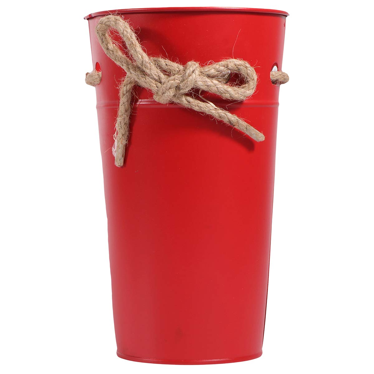 VOSAREA Vintage Iron Bucket - Decorative Flower Pot & Plant Container - Rustic Metal Pail for Home, Garden, Flower Shop or Bar Decor (Red) - Perfect for Indoor Plants, Outdoor Gardening & Vintage Style Decorations