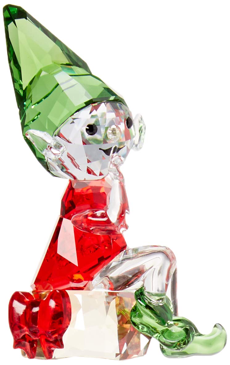 Swarovski Santa's Elf Christmas Ornament - Red, Green & Clear Crystal Decor (5402746) | Perfect for Holiday Tree Decorations, Gift Giving & Festive Home Decor