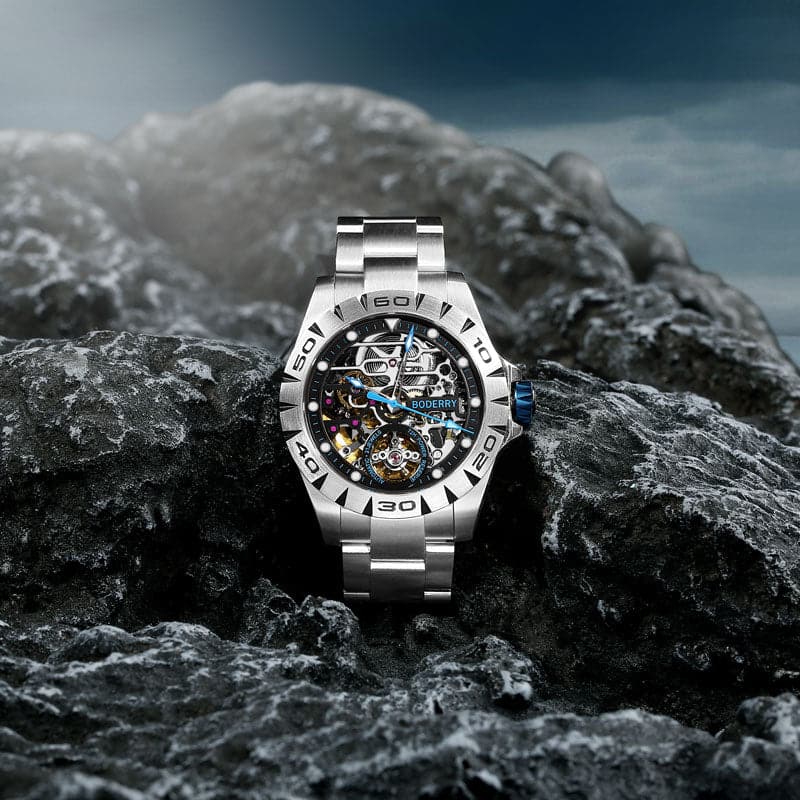 URBAN SKELETON Stainless Steel Automatic Watch - 3 Hand Hi-Beat (28,800 BPH) with 72-Hour Power Reserve | Bracelet | Perfect for Business, Casual & Formal Occasions