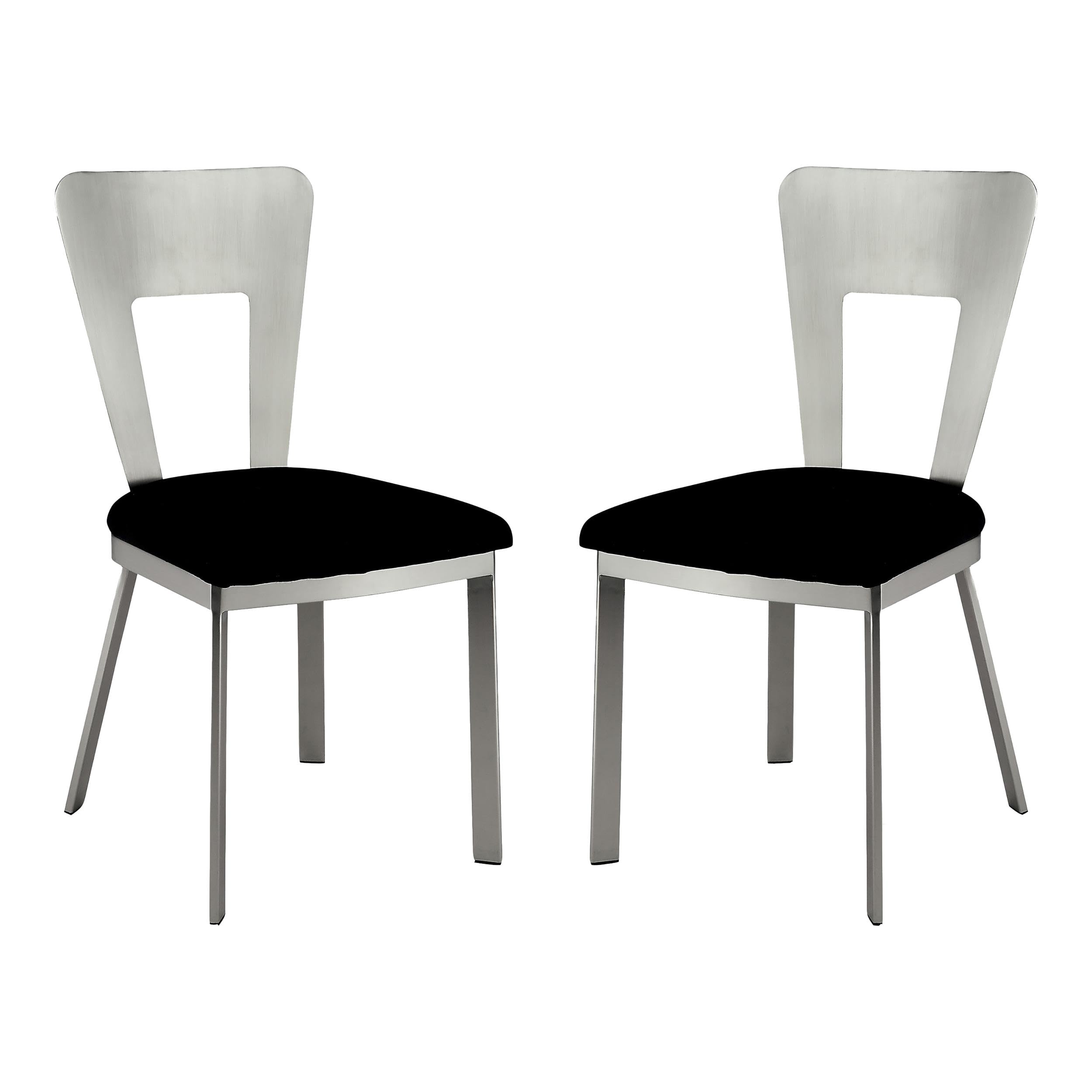 Furniture of America Alvados Rectangular Keyhole Design Dining Chairs, Set of 2 - Modern Kitchen & Dining Room Furniture for Home Decor
