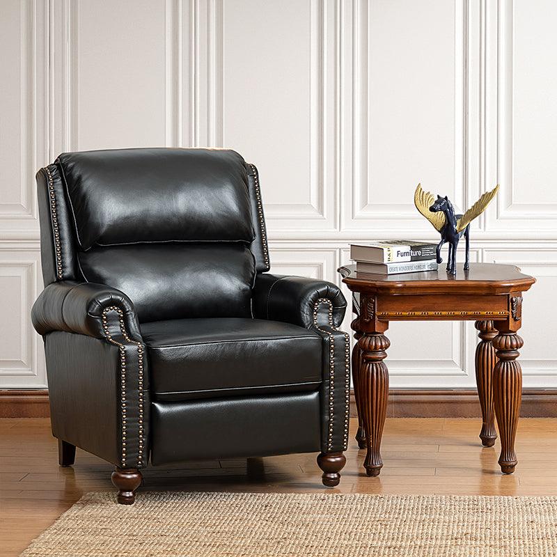Mid Century Modern Genuine Leather Recliner Chair - Consuela Handcrafted Lounge Chair for Living Room, Office & Home Theater