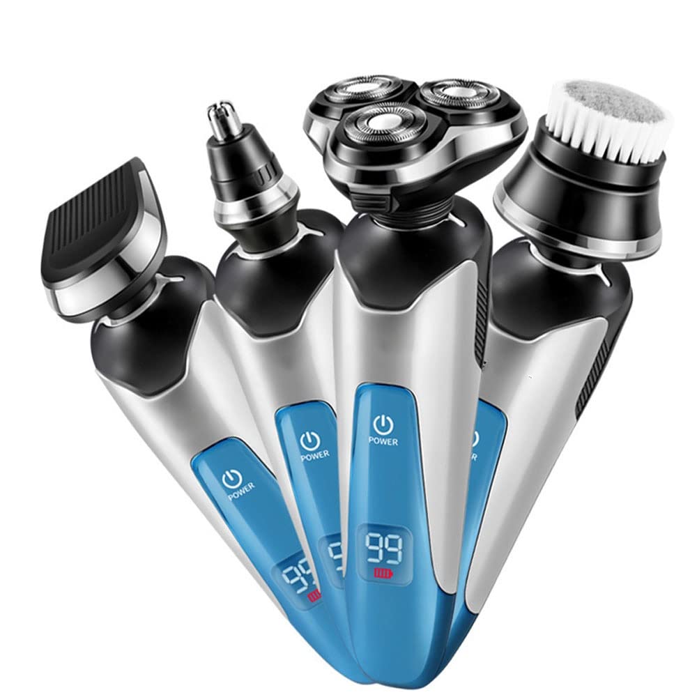 Premium Electric Razor for Men - 4-in-1 Rechargeable Rotary Shaver with Beard, Nose & Mustache Trimmer | USB Charging | Perfect for Travel, Daily Grooming & Gift Giving