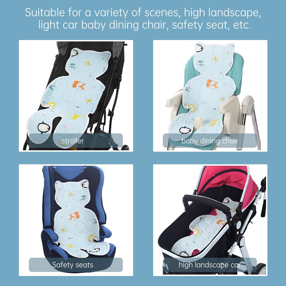 3D Ice Silk Baby Stroller Liner & Car Seat Cooler Pad - Breathable Latex Cooling Accessory for Hot Summer - Fits Strollers, High Chairs & Car Seats - Keep Baby Cool & Comfortable During Outdoor Walks, Shopping & Road Trips