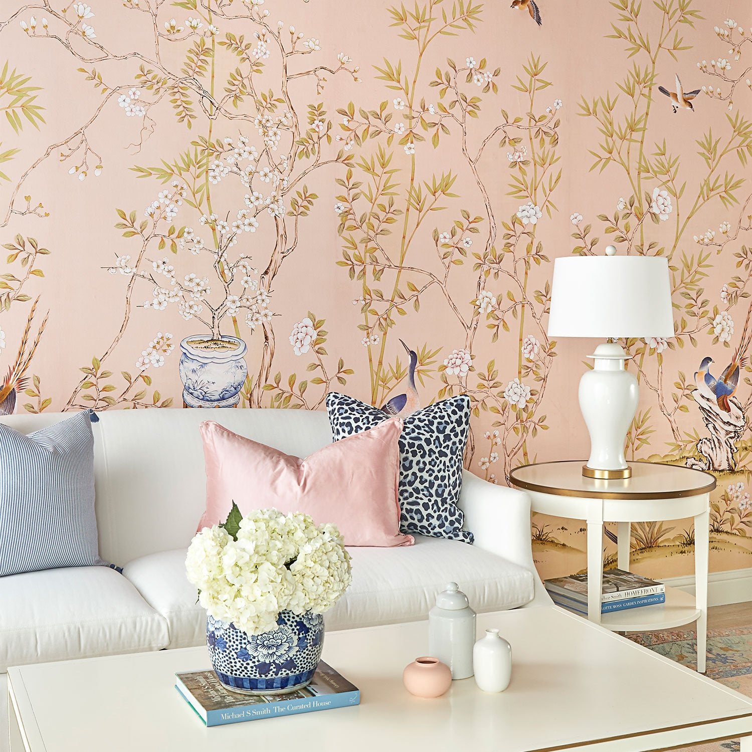 Belfort in Blush Mural - Premium Peel and Stick Wallpaper - Elegant Floral Design for Bedroom, Living Room & Nursery Decor - Easy to Install & Removable