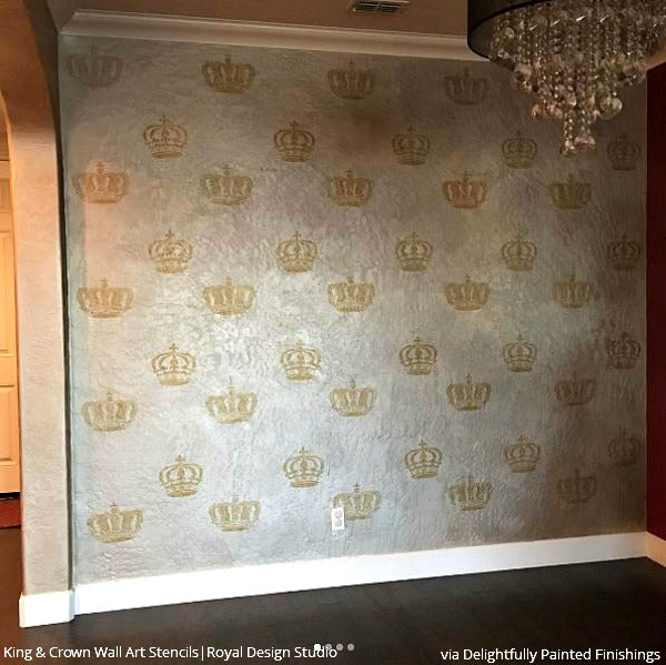 King Crown Wall Art & Furniture Stencil - Reusable DIY Painting Template for Home Decor, Wood Signs, and Craft Projects | Perfect for Royal-Themed Bedrooms, Weddings, and Gothic Interiors