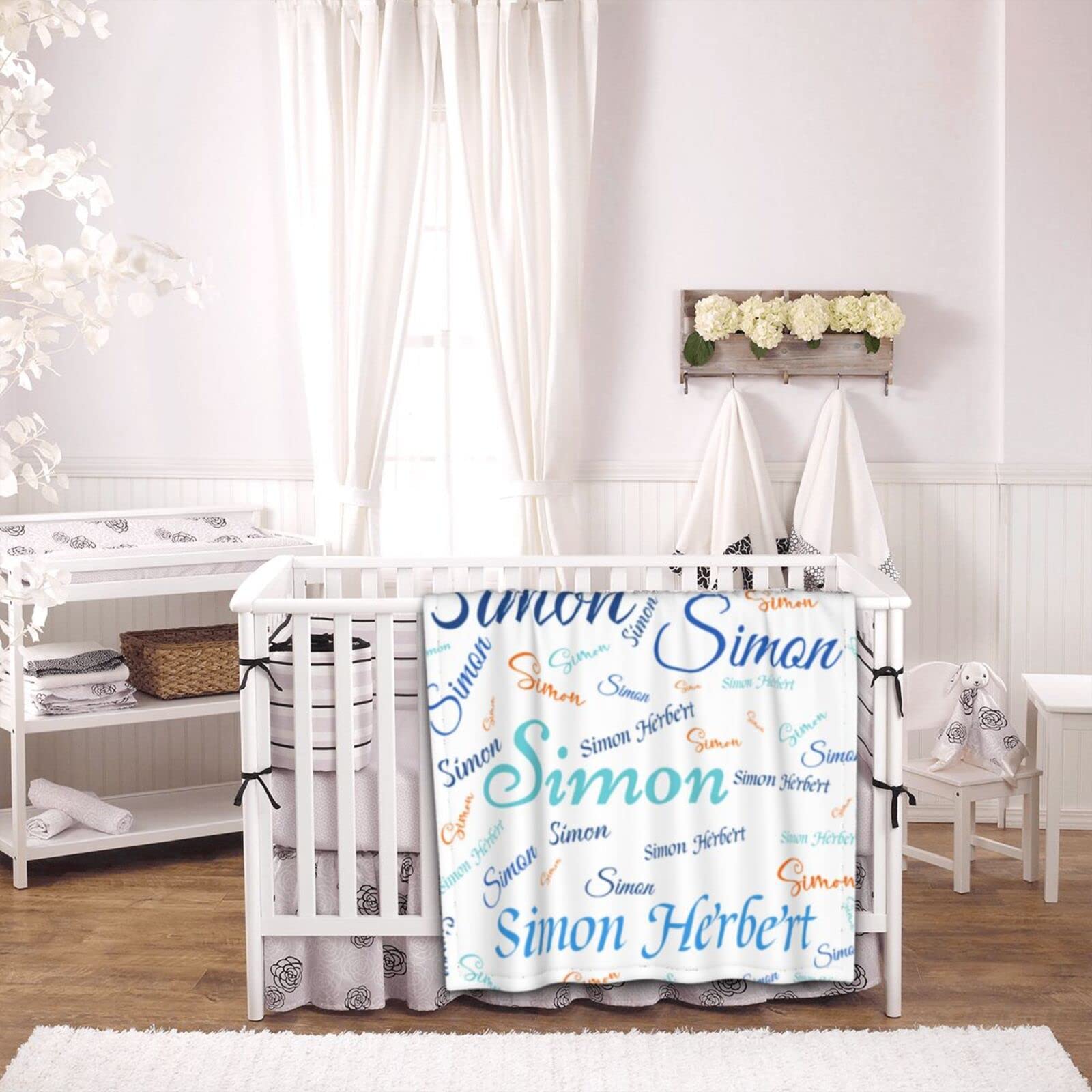 Personalized Baby Blankets with Name - Custom Embroidered Baby Blanket Gift for Boys & Girls - Perfect for Newborn Gifts, Christening, Nursery Decor & Baby Showers