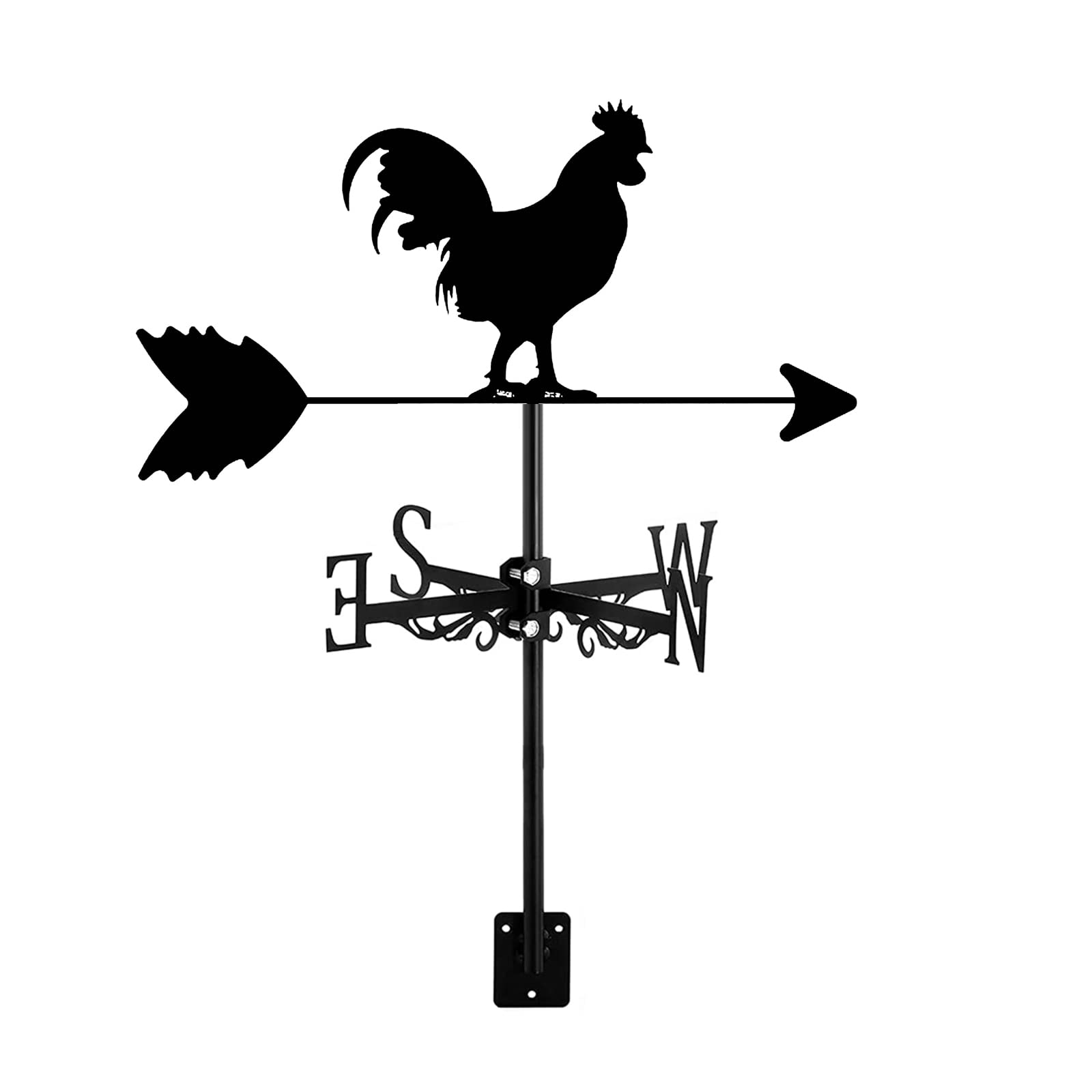 Vintage Metal Rooster Weather Vane - Durable Hollow-Out Farm Animal Design for Garden, Roof & Outdoor Decoration | Perfect for Farmhouse, Countryside & Backyard Décor | Weather Measurement Tool & Rustic Yard Stake