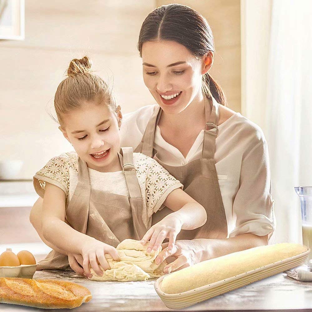 5 Inch Round Bread Banneton Proofing Basket with Linen Liner - Handmade Rattan Dough Rising Bowl for Sourdough Bread Baking | Perfect for Professional & Home Bakers (17x2 Inch) | Ideal for Artisan Bread Making, Kitchen Baking & Gift Giving