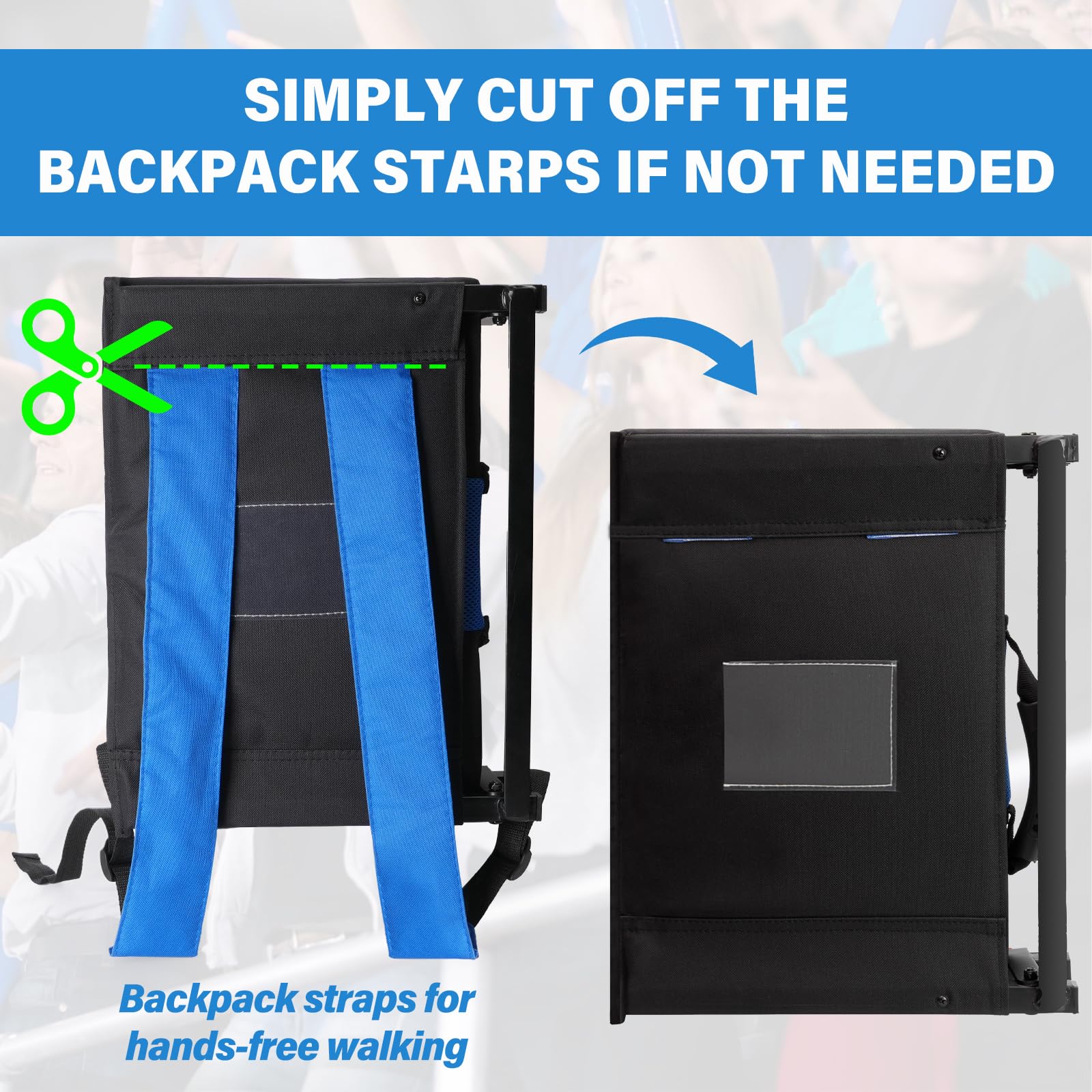 **MKARMATER Portable Stadium Seat Cushion with Back Support – Padded Folding Comfort Bleacher Chair with Shoulder Strap – Perfect for Sports, Concerts, Camping & Outdoor Events**