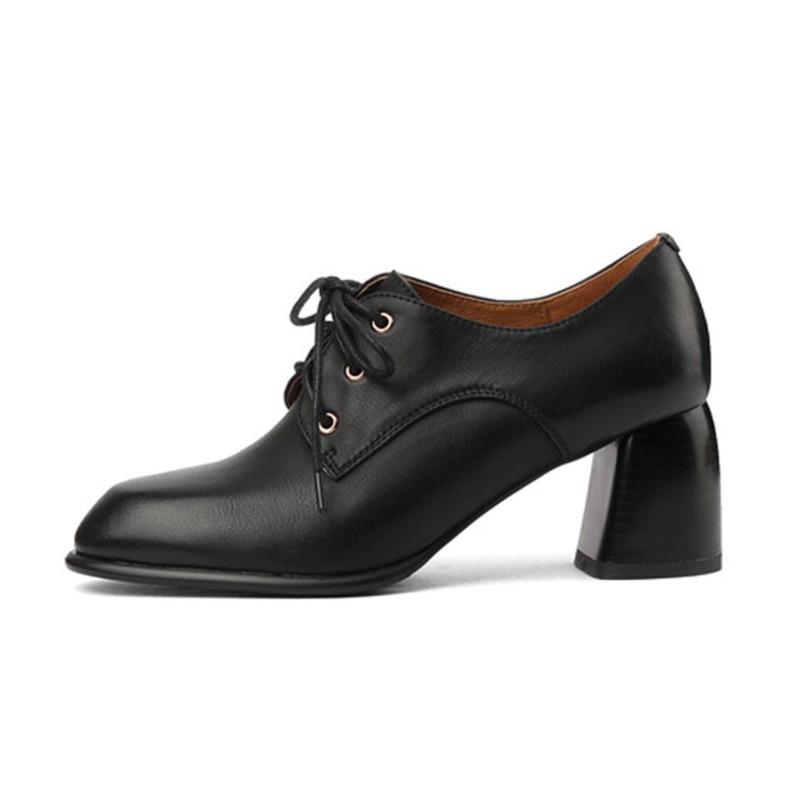 Women's Mid Heel Lace Up Casual Shoes - Elegant Spring High Heels for Office, Party & Wedding | Comfortable Dress Pumps for Women