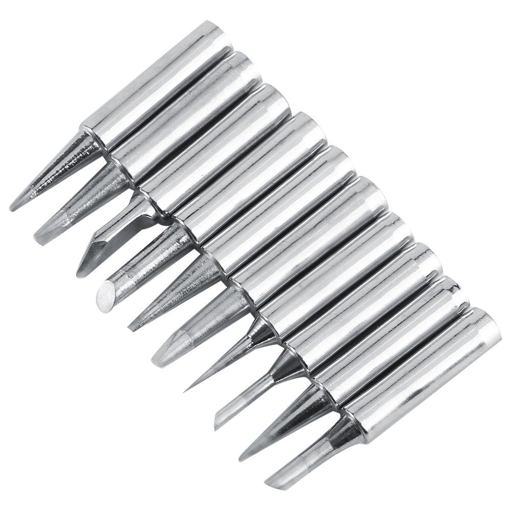 10pcs Copper Soldering Iron Replacement Tips 900M-T for Soldering Rework Station - High Quality Solder Iron Tips Set - Perfect for Electronics Repair, DIY Projects & Circuit Board Work