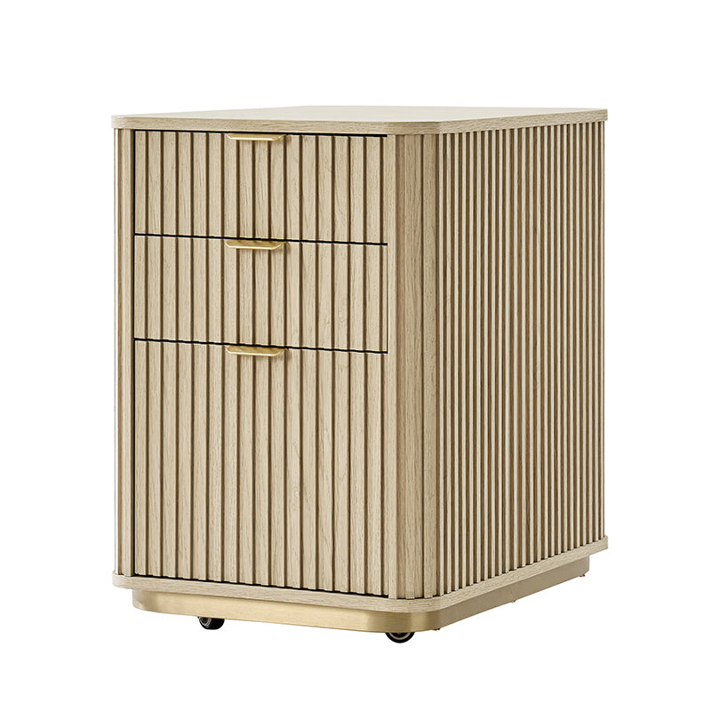 Modern Fluted Cabinet with Drawers & A4 File Storage - Stylish Home Office Furniture for Document Organization & Storage