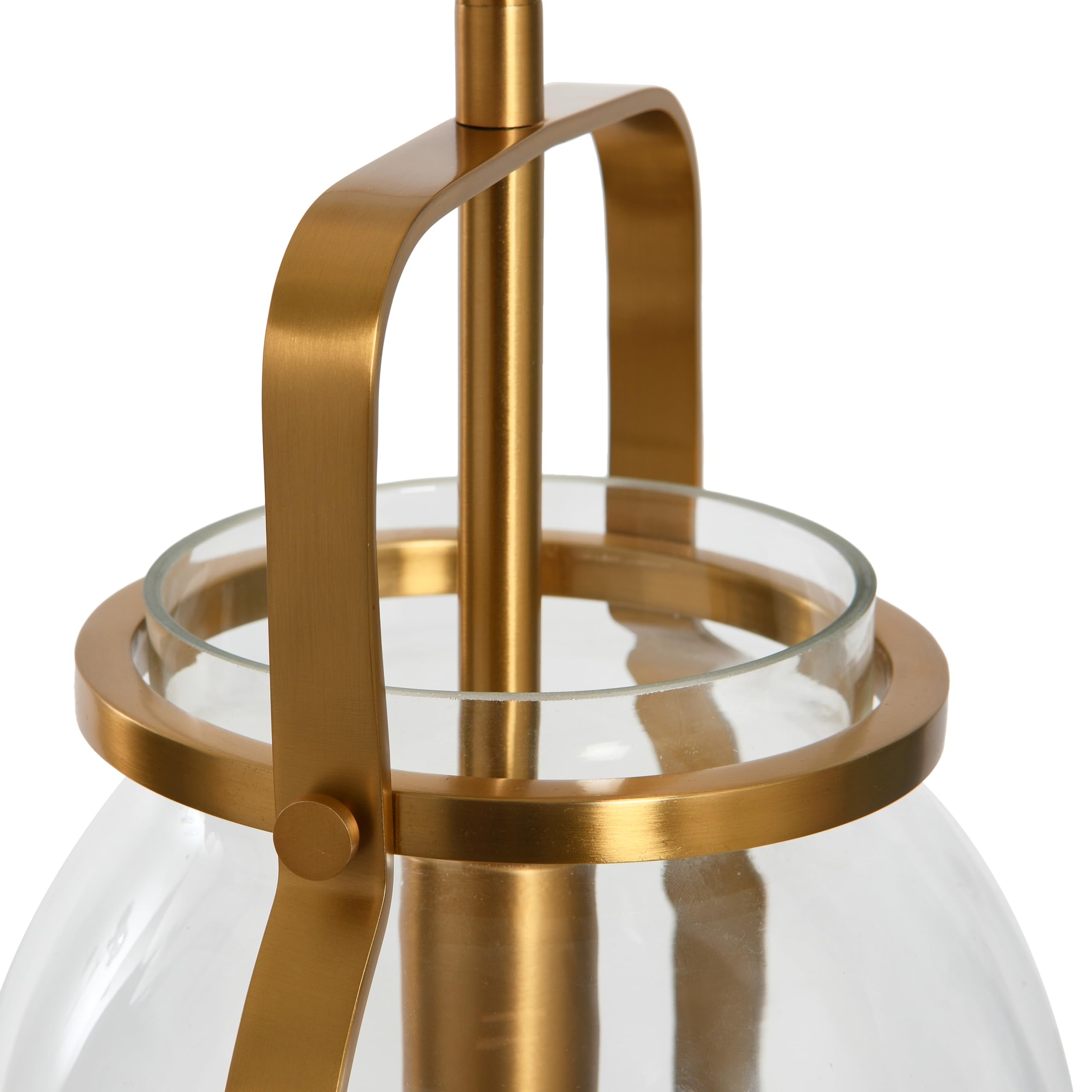 Channing Brushed Gold Metal and Glass Ceiling Light Fixture - Modern Dining Room & Bedroom Lighting for Home Decor