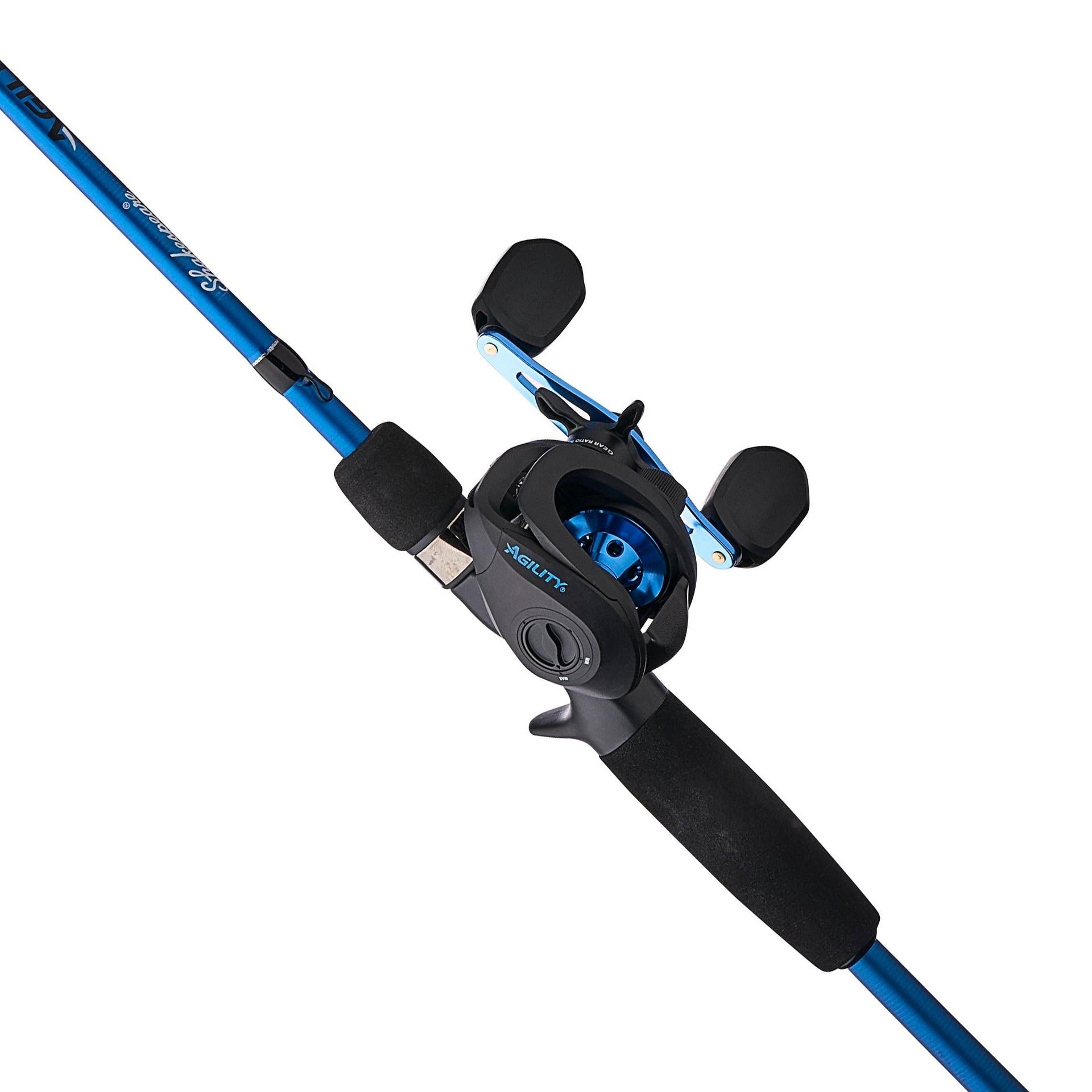 Agility® Baitcast Fishing Rod and Reel Combo - Lightweight Graphite Baitcasting Setup for Bass, Walleye, Pike Fishing | Perfect for Freshwater Lakes, Rivers, and Saltwater Shore Casting