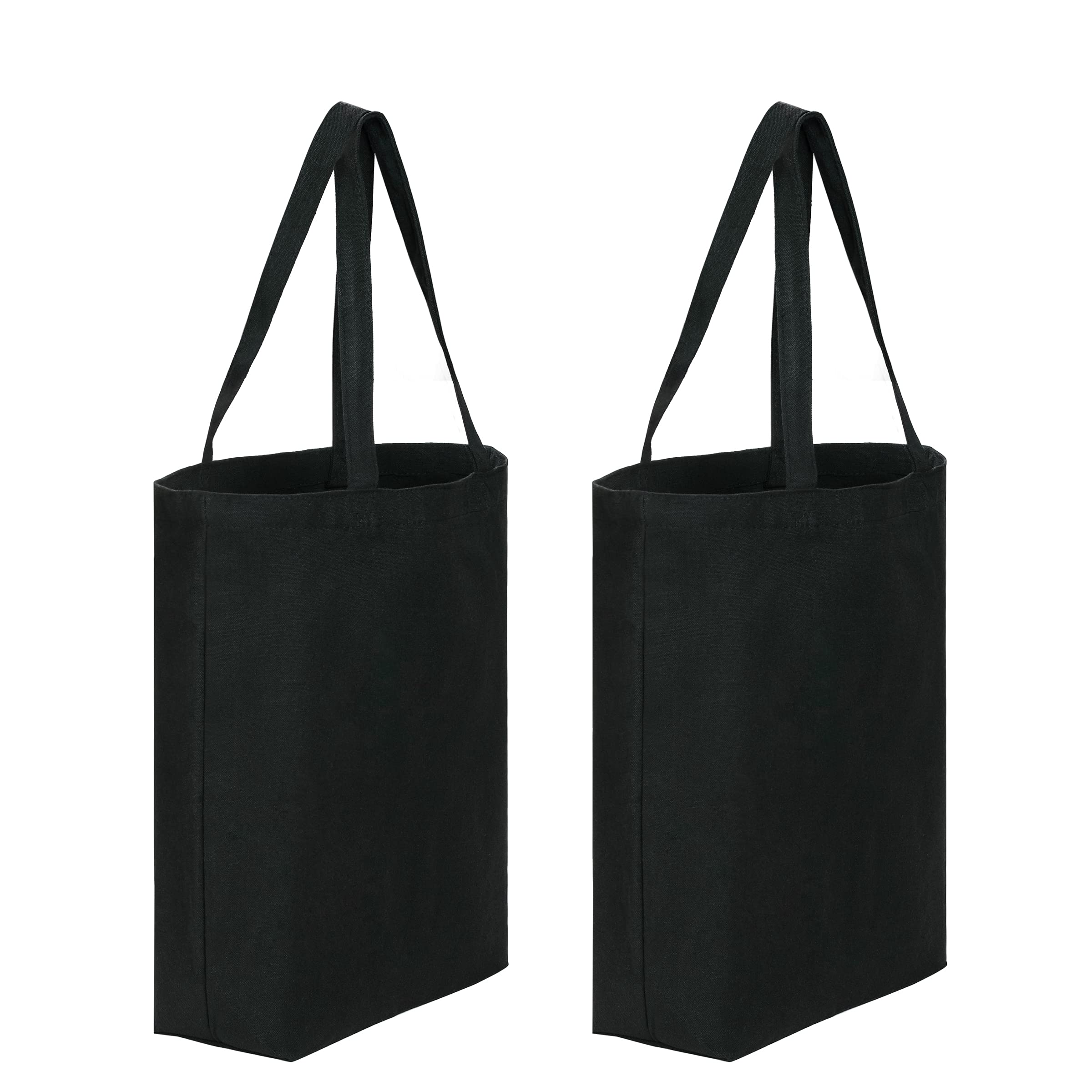Eco-Friendly Canvas Tote Bags - 2 Pack Reusable Shopping Bags for Groceries, Beach, Work & DIY Gifts - Durable Multipurpose Cotton Carryall for Women & Men