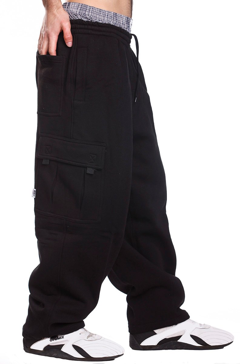 Men's Fleece Cargo Sweatpants - Comfortable Winter Jogger Pants with Pockets for Outdoor Activities, Gym & Lounge Wear