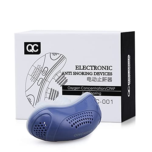 WSJQWHW Electric Anti-Snoring Device with Air Purifier - Automatic Snore Stopper Clip for Men & Women (Blue) | Sleep Aid for Better Breathing & Quiet Nights at Home