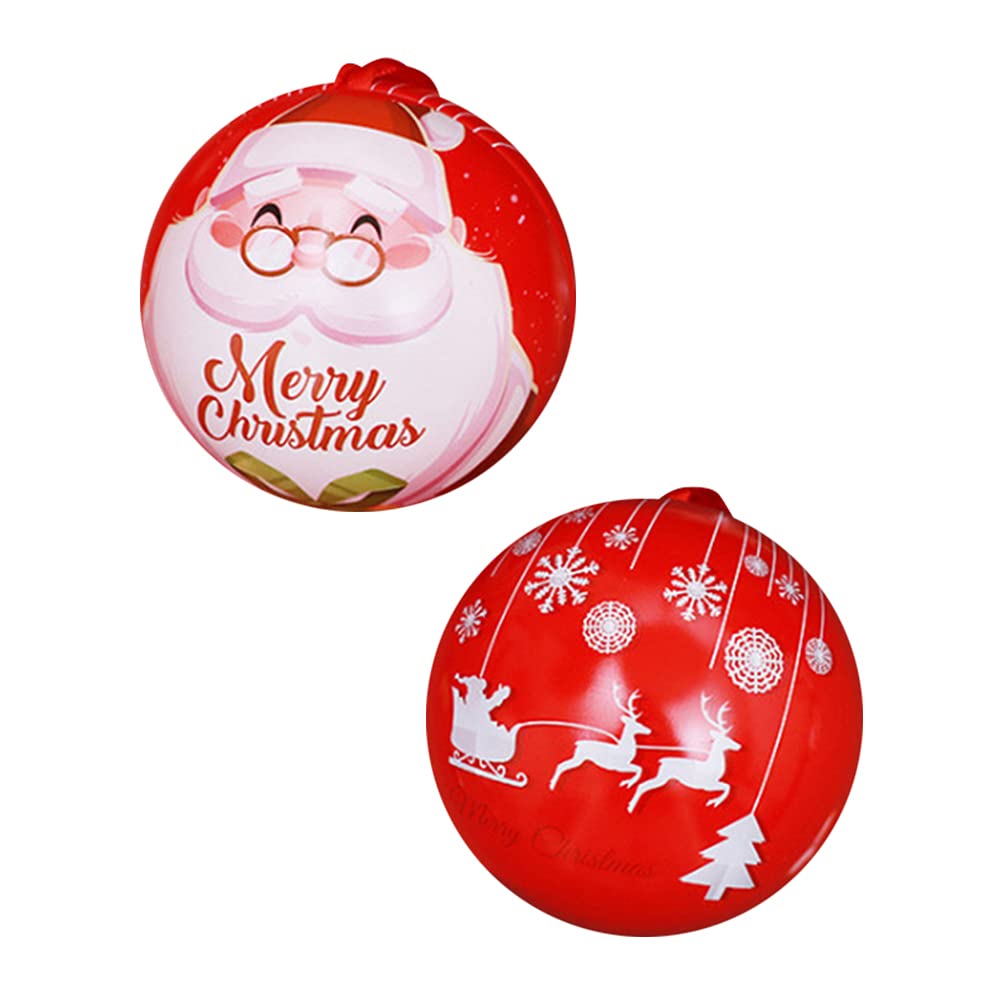 Creative Christmas Candy Box - Round Ball Chocolate Candy Storage Jar, Tinplate Candy Ball Jar for Christmas Tree & Party Decoration - Perfect Holiday Gift & Festive Ornament for Home, Office & Holiday Gatherings