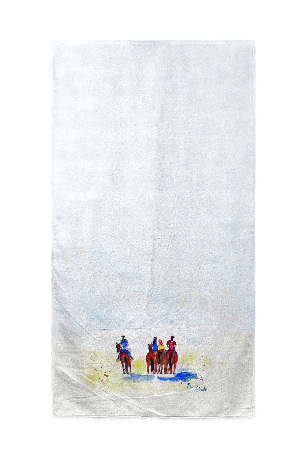 Betsy Drake Beach Riders Beach Towel - Large, Soft & Absorbent Quick-Dry Towel for Pool, Beach, Yoga & Travel - Coastal Decor & Summer Essentials