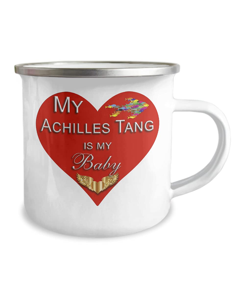 Achilles Tang Fish Tank Accessories - 12 oz Enameled Stainless Steel Coffee Mug for Fish Lovers, Pet Owners, Moms & Dads - Perfect for Hot Tea, Coffee or Chocolate - Great Gift for Aquarium Enthusiasts
