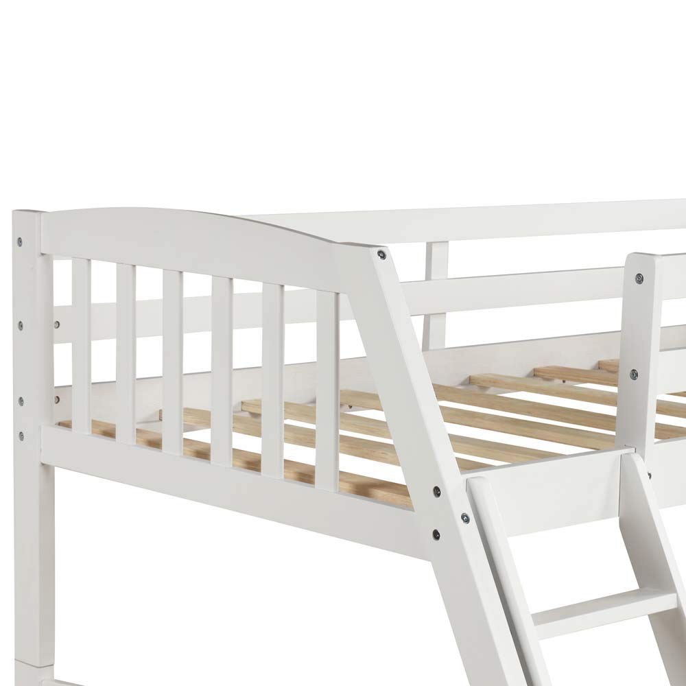 Solid Wood Twin Over Full Bunk Bed with 2 Storage Drawers - White | Space-Saving Kids & Guest Bedroom Furniture | Perfect for Small Rooms, Shared Kids' Rooms & Vacation Homes