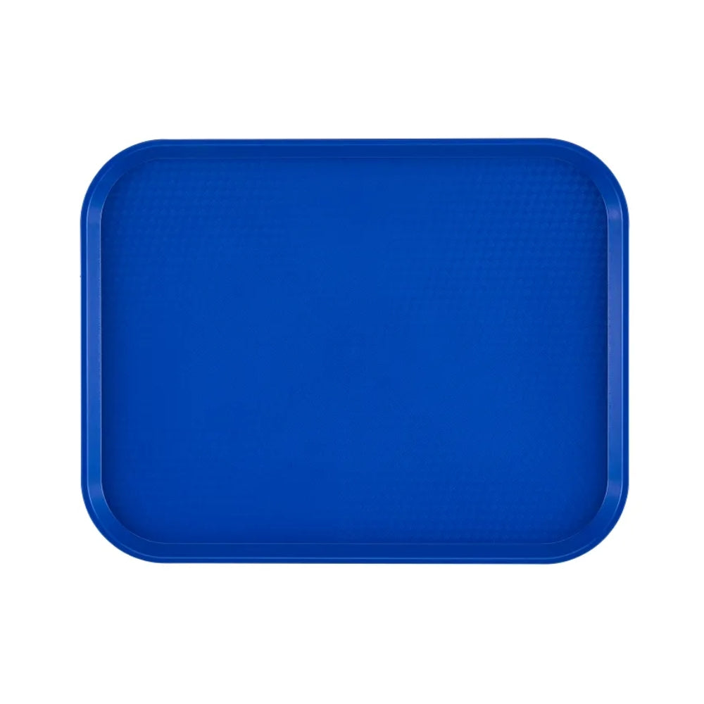 Cambro 14 x 18 Inch Fast Food Tray - Durable Blue Plastic Serving Tray for Restaurants, Cafeterias & Catering - 12-Pack Case (Model 1418FF186) - Ideal for Food Service, Buffets & Commercial Kitchens