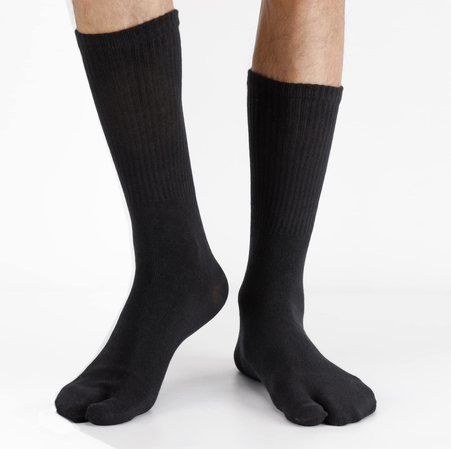 Split Toe Tabi Socks for Men & Women - Breathable Cotton Crew Socks (Pack of 4) - Perfect for Yoga, Martial Arts & Japanese Style Sandals