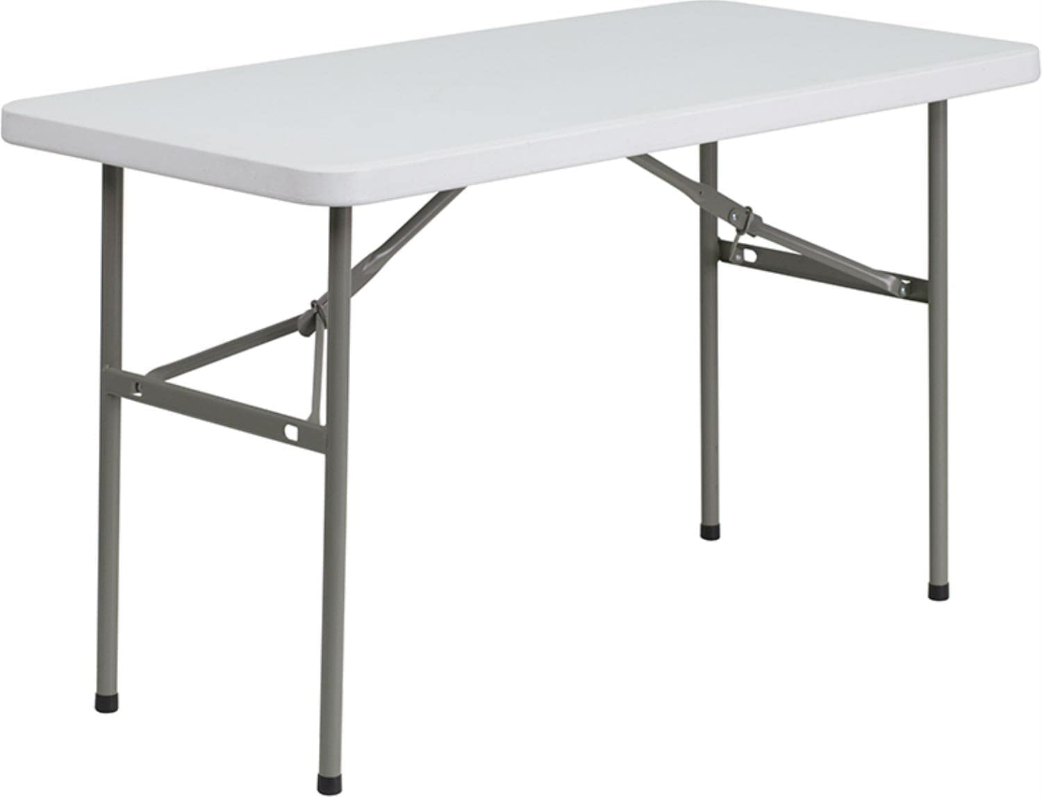 Flash Furniture 4-Foot Granite White Plastic Folding Table & Hercules™ Series Folding Chairs - 2 Pack, 650LB Weight Capacity, Lightweight & Comfortable Event Chairs for Parties, Weddings, and Outdoor Gatherings