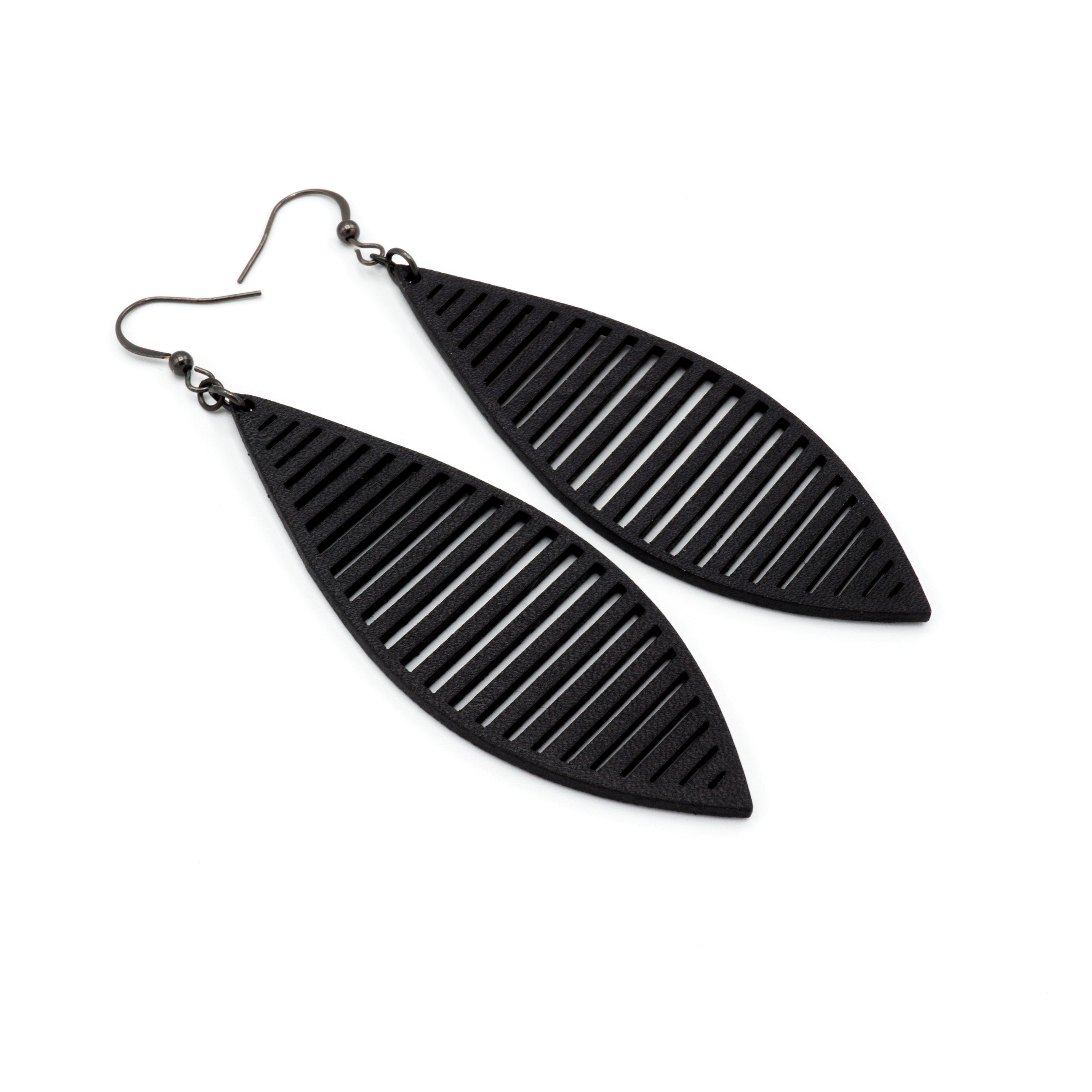 Stylish Black Leather Earrings for Women - Handmade Boho Dangle Drop Earrings - Perfect for Casual Wear, Parties & Gifts