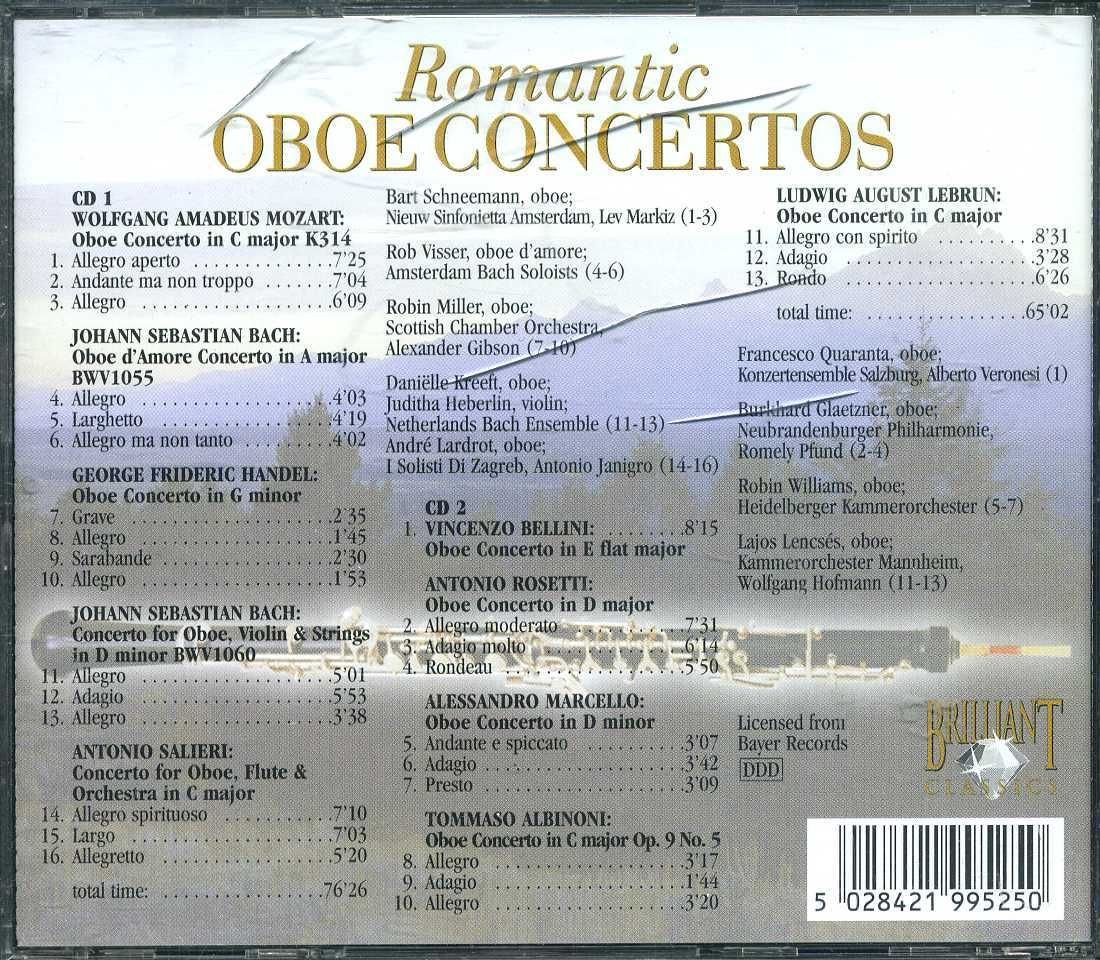 Romantic Oboe Concertos Collection - Bach, Mozart, Albinoni, Handel, Bellini, Lebrun (2CD Box Set) | Perfect for Classical Music Lovers, Dinner Parties & Relaxation