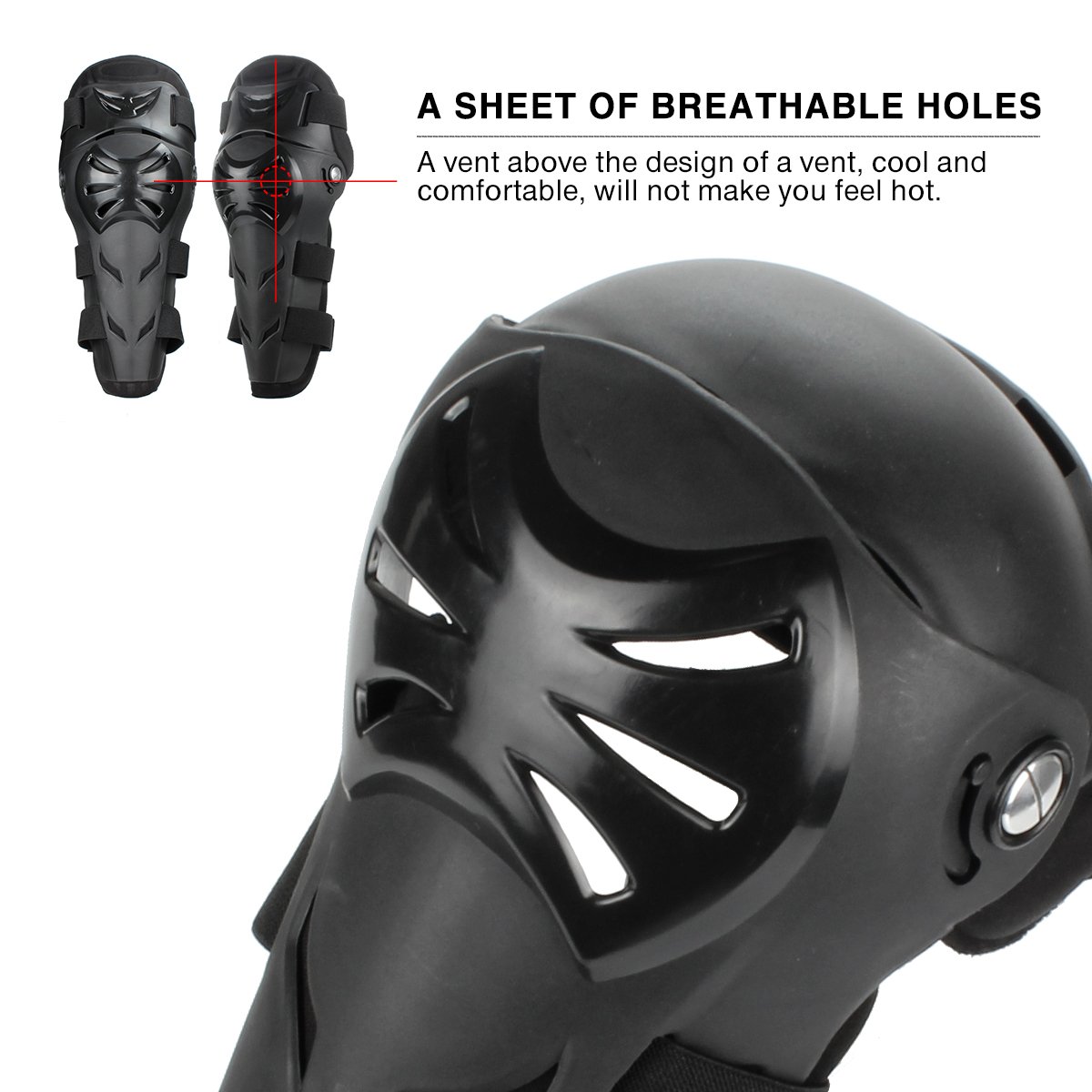 Motorcycle Knee & Elbow Pads - 4Pcs Adjustable Protector for Racing & Cycling