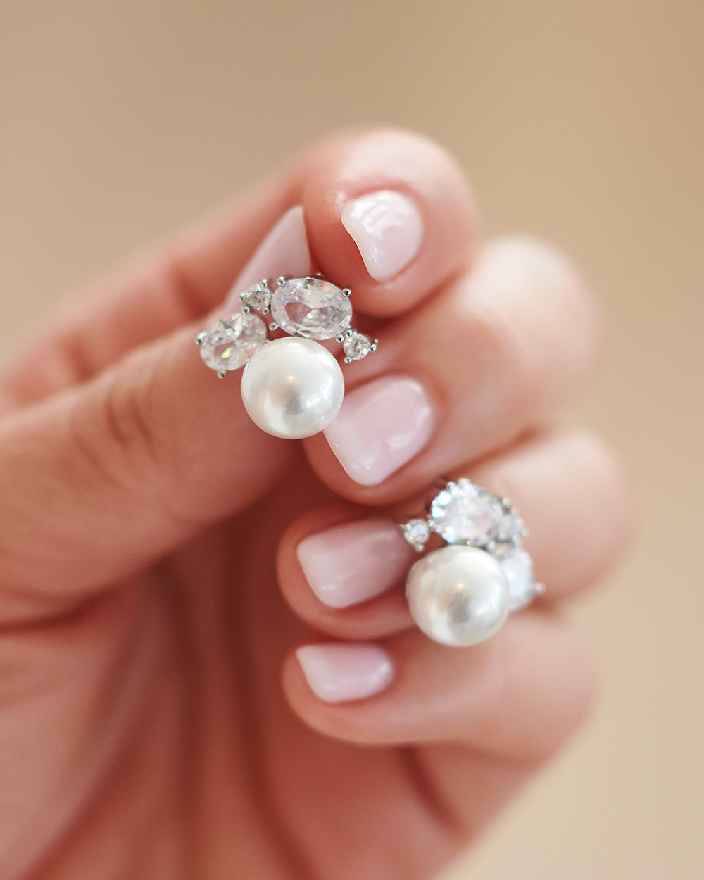 Laura Pearl Stud Earrings - Classic Round Pearl Studs for Women, Hypoallergenic & Comfortable, Perfect for Everyday Wear, Work, and Special Occasions