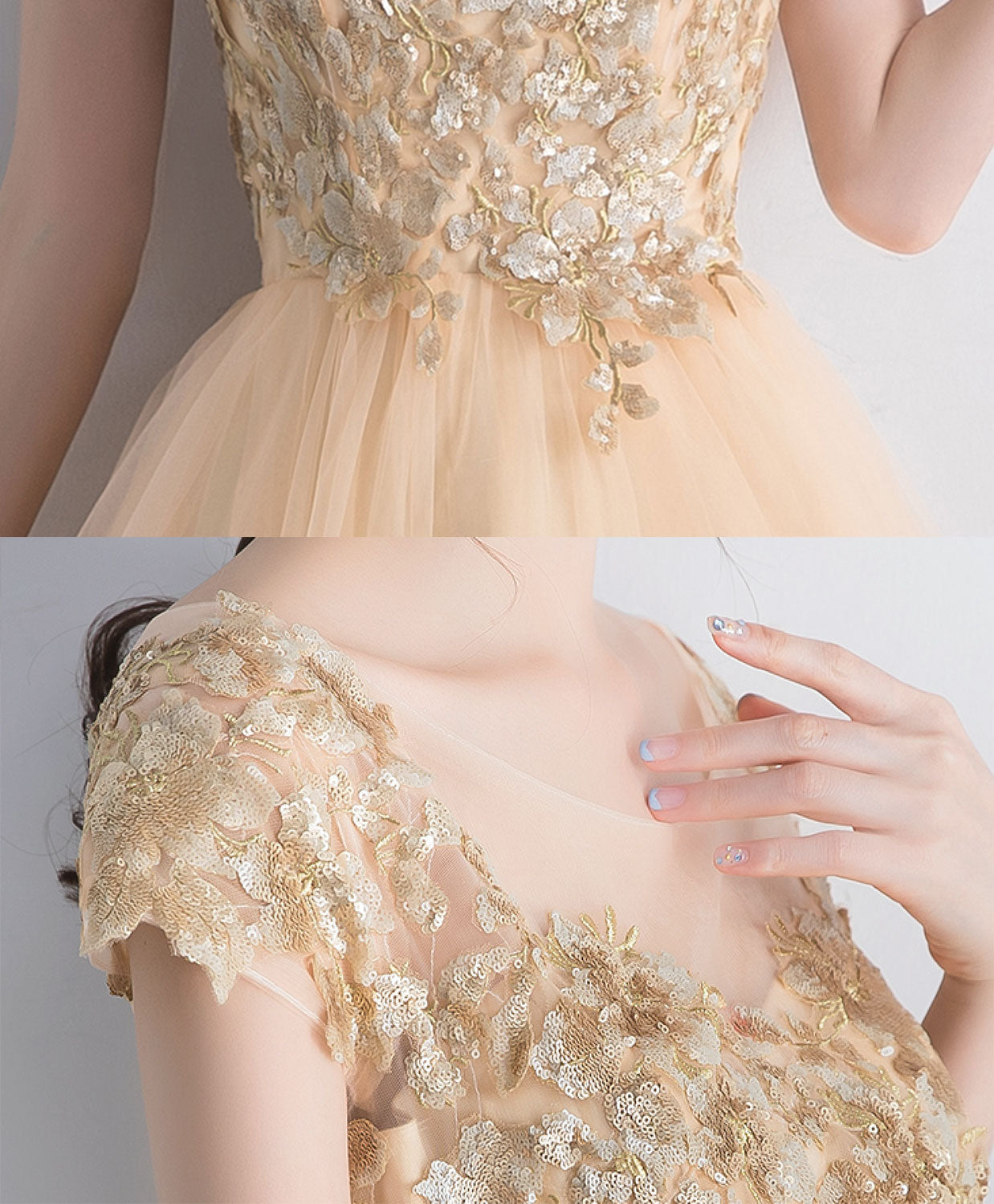 Champagne Lace Short Prom Dress - Elegant Homecoming Party Gown for Teens, Sweetheart Neckline & Flowy Skirt | Perfect for Prom Night, Homecoming Dance & Special Occasions