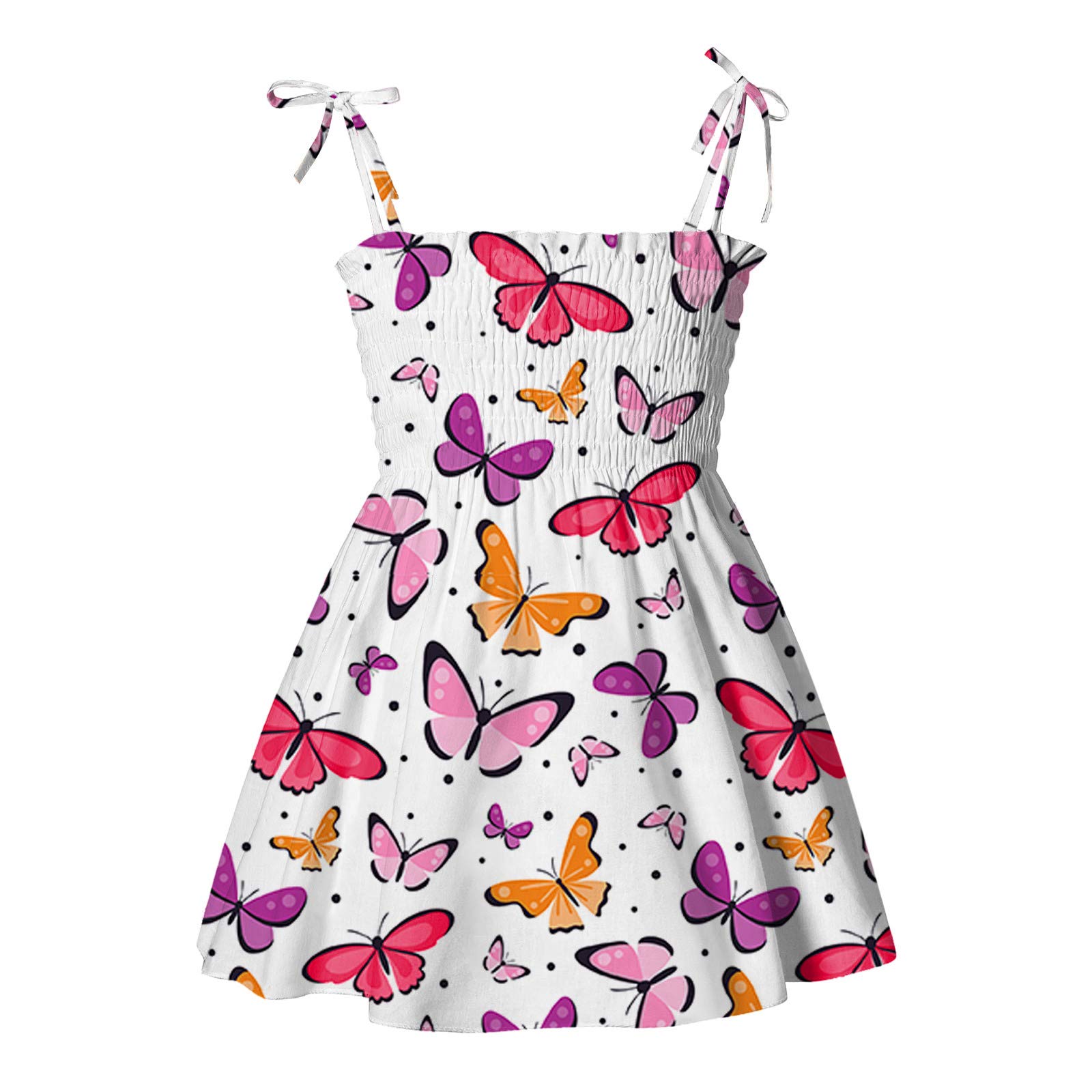 YOYO.RI Toddler Baby Girls Sleeveless Summer Beach Dress - Cute Strappy Casual Outfit for Kids | Perfect for Beach Vacations, Pool Parties & Outdoor Play