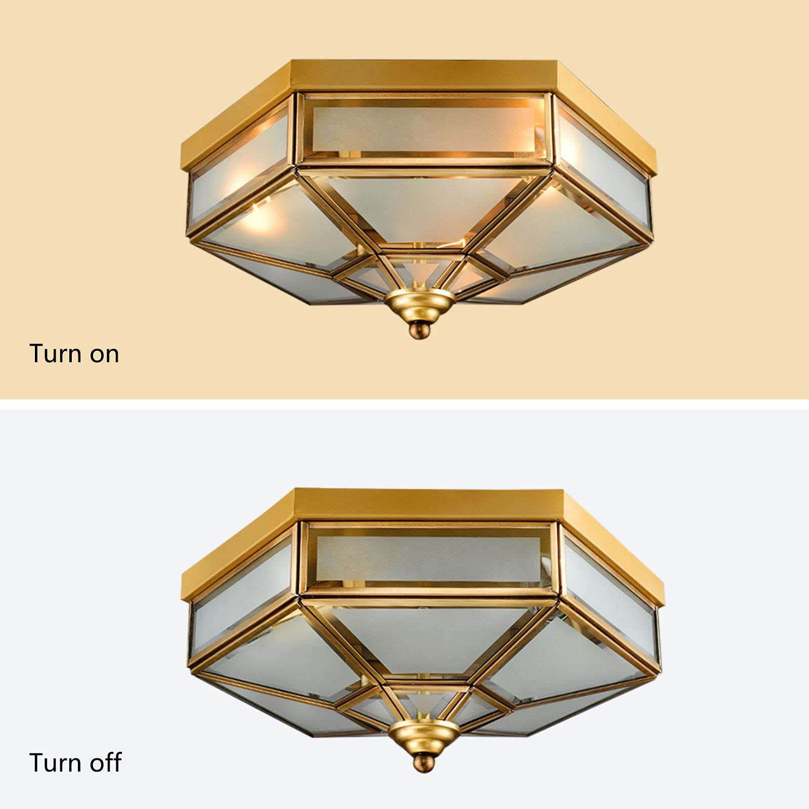 Tiffany Style Semi Flush Mount Ceiling Light Fixture - 17 Inch 4-Light Handmade Stained Glass Shade, Dome Island Boho Design - Perfect for Hallway, Entryway, Bathroom, Bedroom & Living Room Lighting