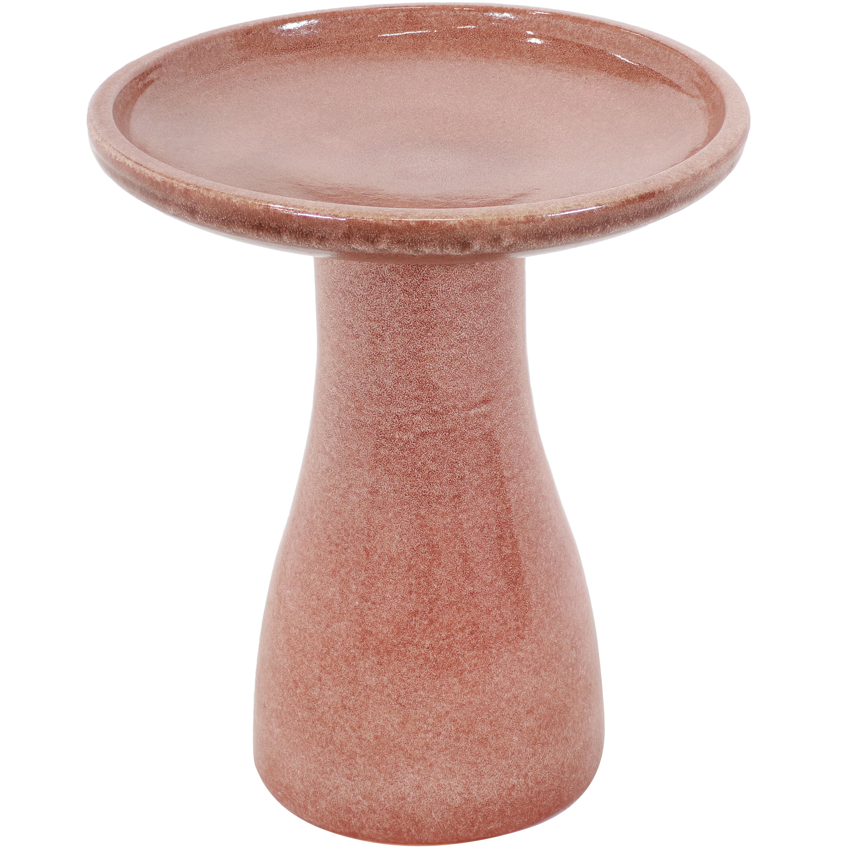 Sunnydaze 18 Inch Glazed Ceramic Outdoor Bird Bath - Garden Decor for Attracting Birds & Enhancing Outdoor Spaces