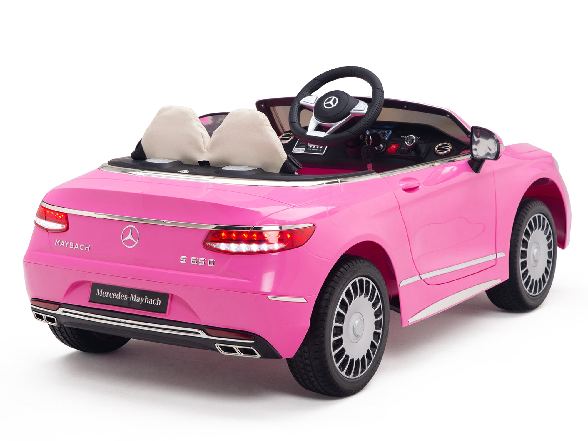 12V Mercedes Benz Maybach Kids Electric Ride-On Car with Parent Remote Control, Built-in Radio & MP3 Player - Pink Luxury Toy Car for Boys & Girls | Birthday Gift, Outdoor Play, Driveway Fun