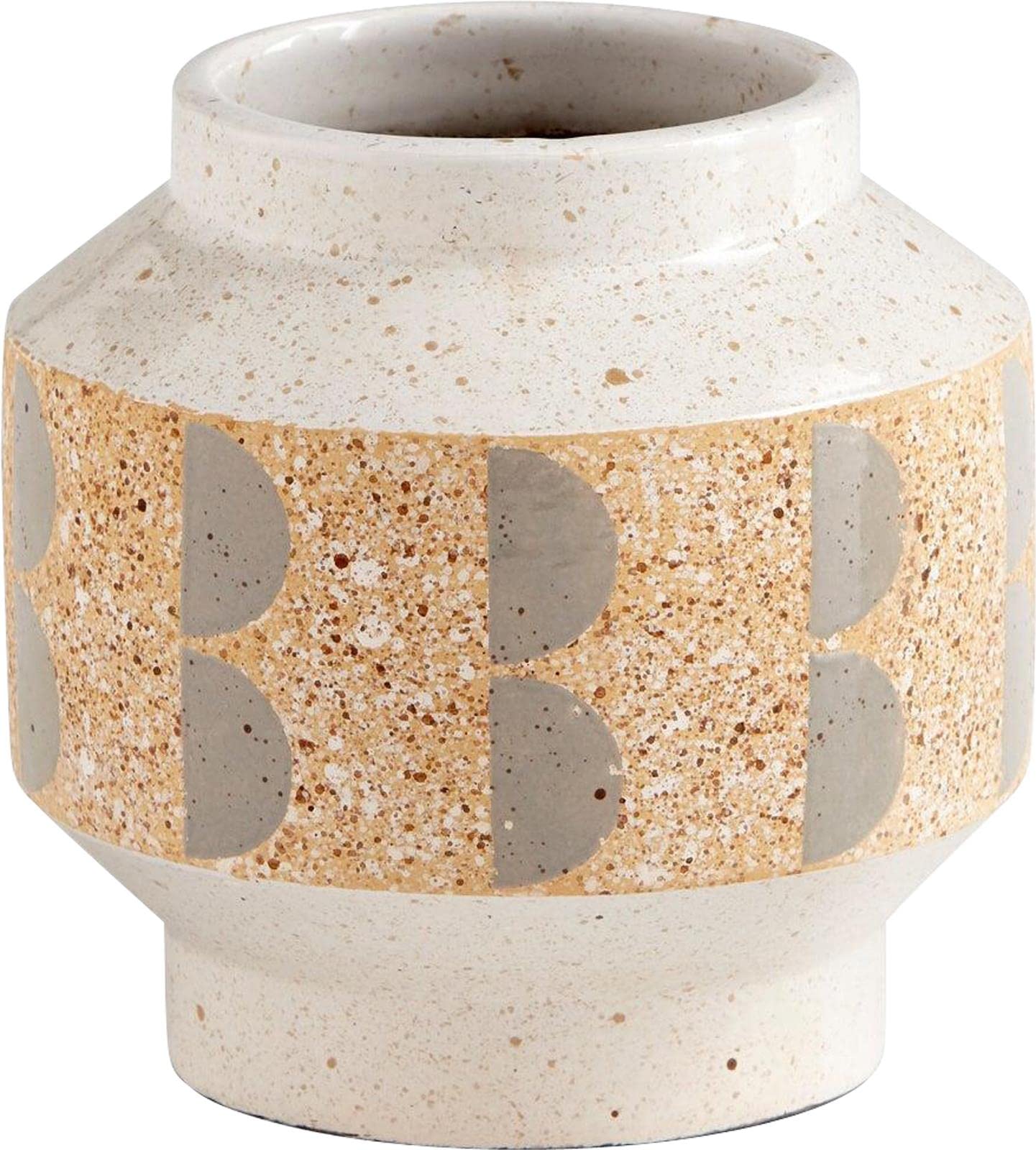 Cliff Palace Ceramic Vase - 6 Inch Wide x 6 Inch Tall Decorative Flower Vase for Home, Office & Wedding Decor