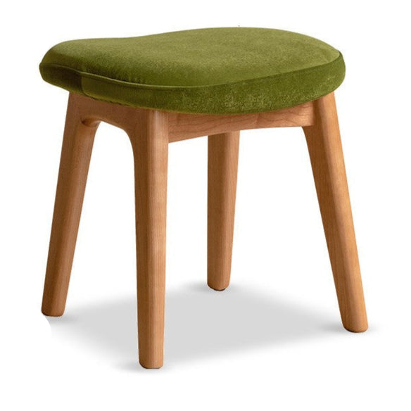 17.3×15.0×16.7 inch / 44×38×42.5 cm / Cherry wood / Cherry makeup stool soft cover green