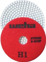 4 Weha 3-Step Hybrid Diamond Polishing Pad Set (3 Pads) - Perfect for Granite, Marble & Concrete Surface Restoration