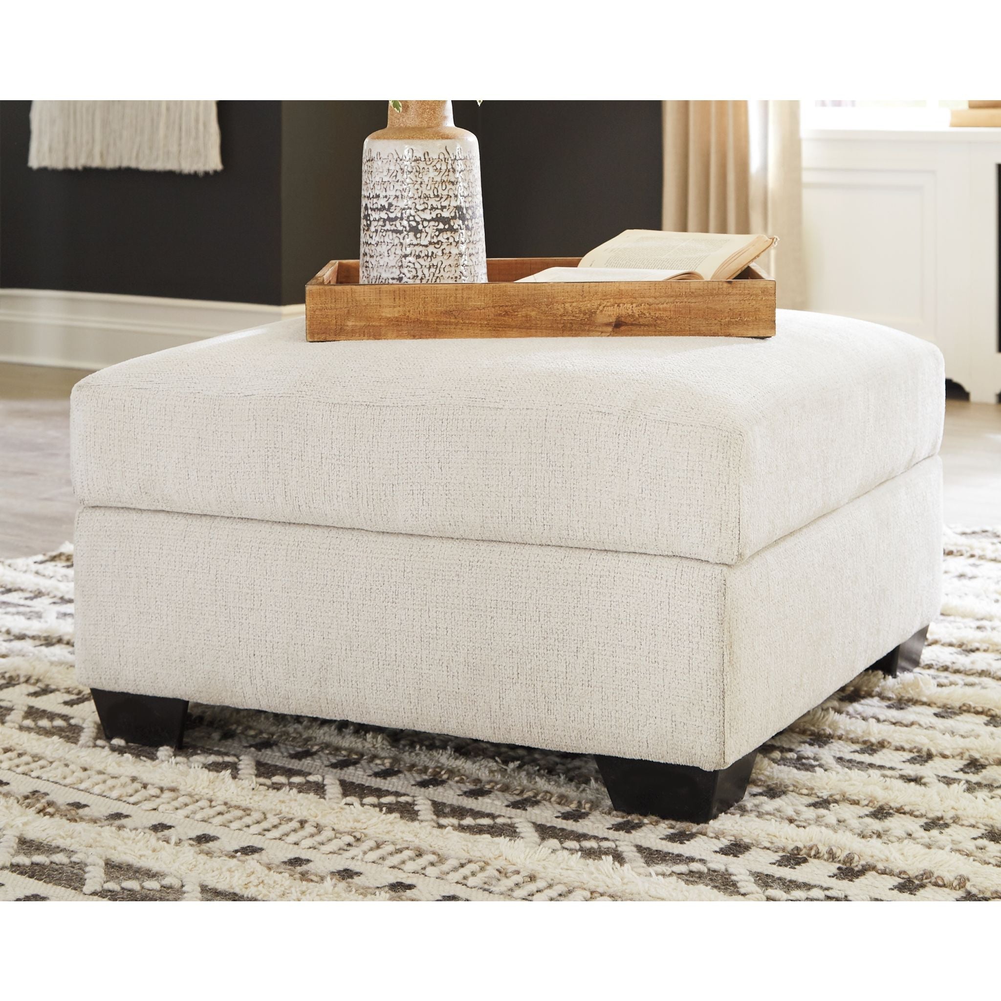 Brantley Storage Ottoman with Lift Top - Snow White - Versatile Footrest, Coffee Table & Hidden Storage for Living Room, Bedroom & Dorm