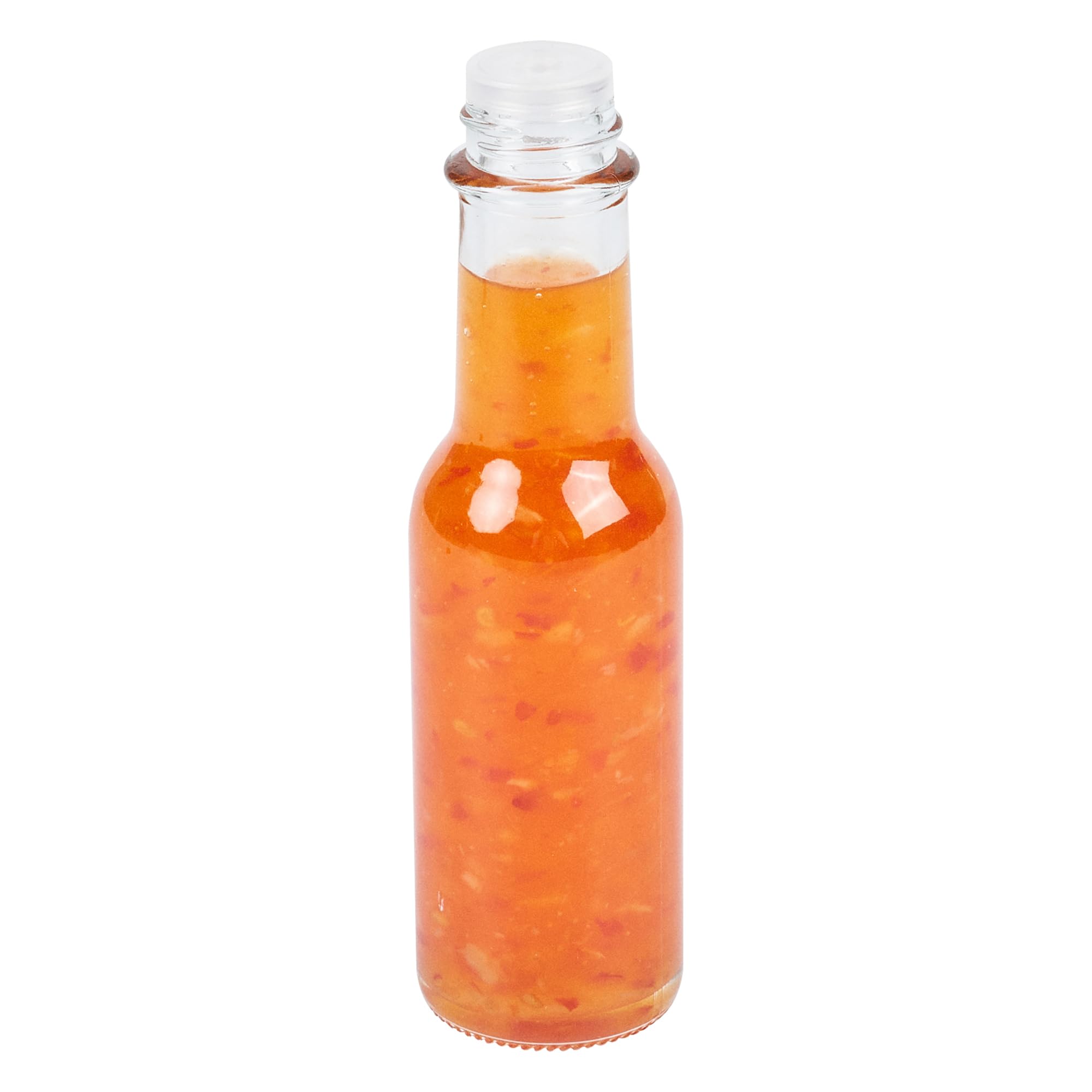 **Vetri 3 oz Clear Glass Woozy Bottles (10-Pack) with Red Caps – Dishwasher Safe & Durable for Hot Sauce, Salad Dressing, BBQ Sauce, Oil, Tinctures – Perfect for Restaurants, Catering & Home Kitchens**