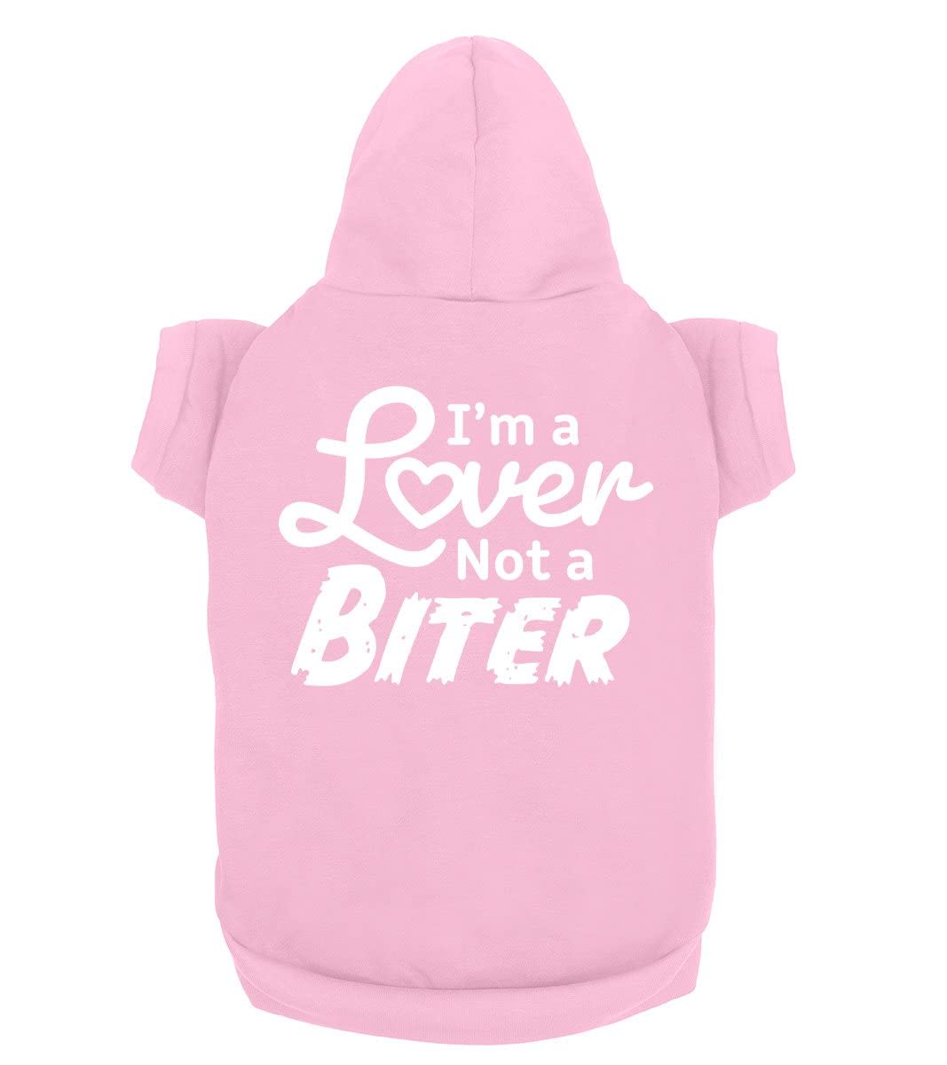Funny Dog Hoodie 'I'm a Lover Not a Biter' - Cute Pet Sweatshirt for Puppies & Cats | Soft Breathable Dog Clothes for Small & Large Breeds | Light Pink Small | Perfect for Walks, Photos & Indoor Play