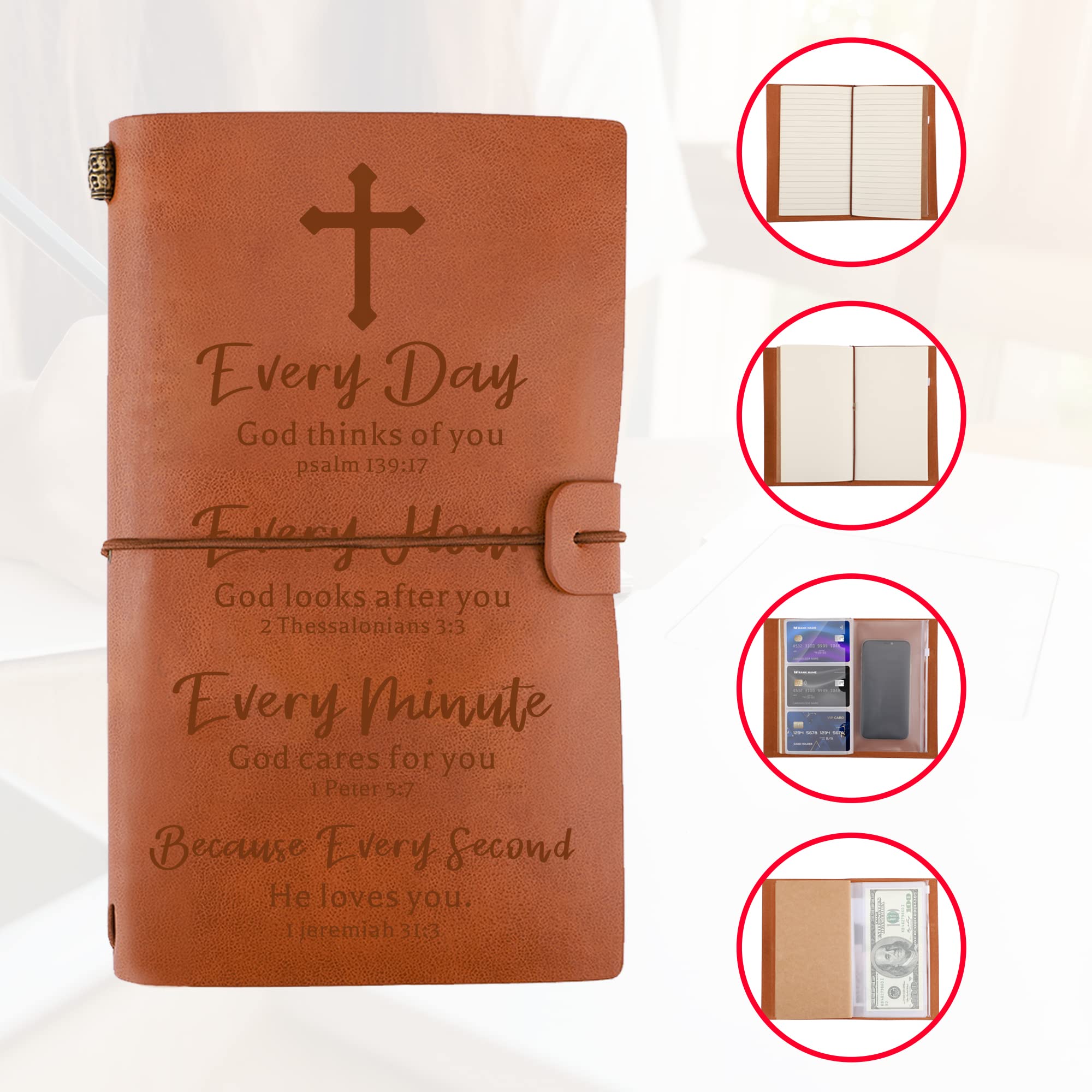 Christian Leather Journal Gift for Women & Men - Inspirational Religious Scripture Gifts for Friends, Valentine's, Birthday (Mom, Daughter, Son) - Perfect for Bible Study, Prayer Journaling & Faith-Based Gift Giving