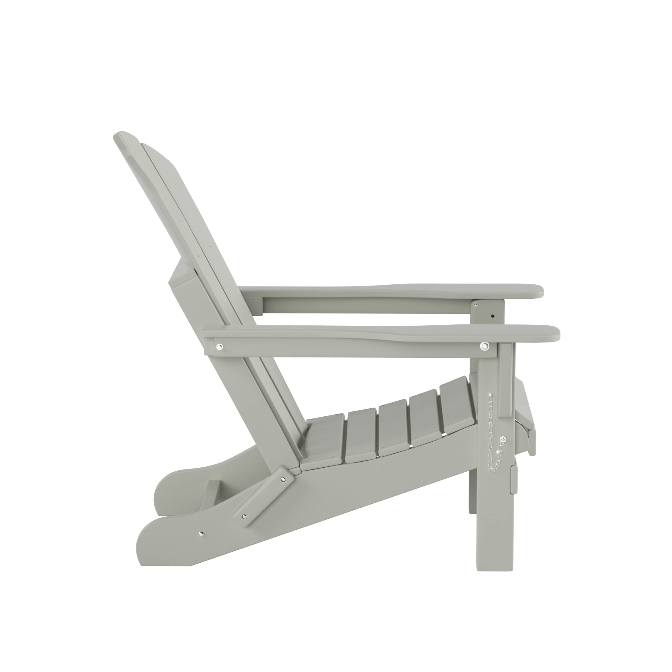 HDPE Adirondack Chair Set with Ottoman & Table - Outdoor Patio, Garden, Backyard Furniture