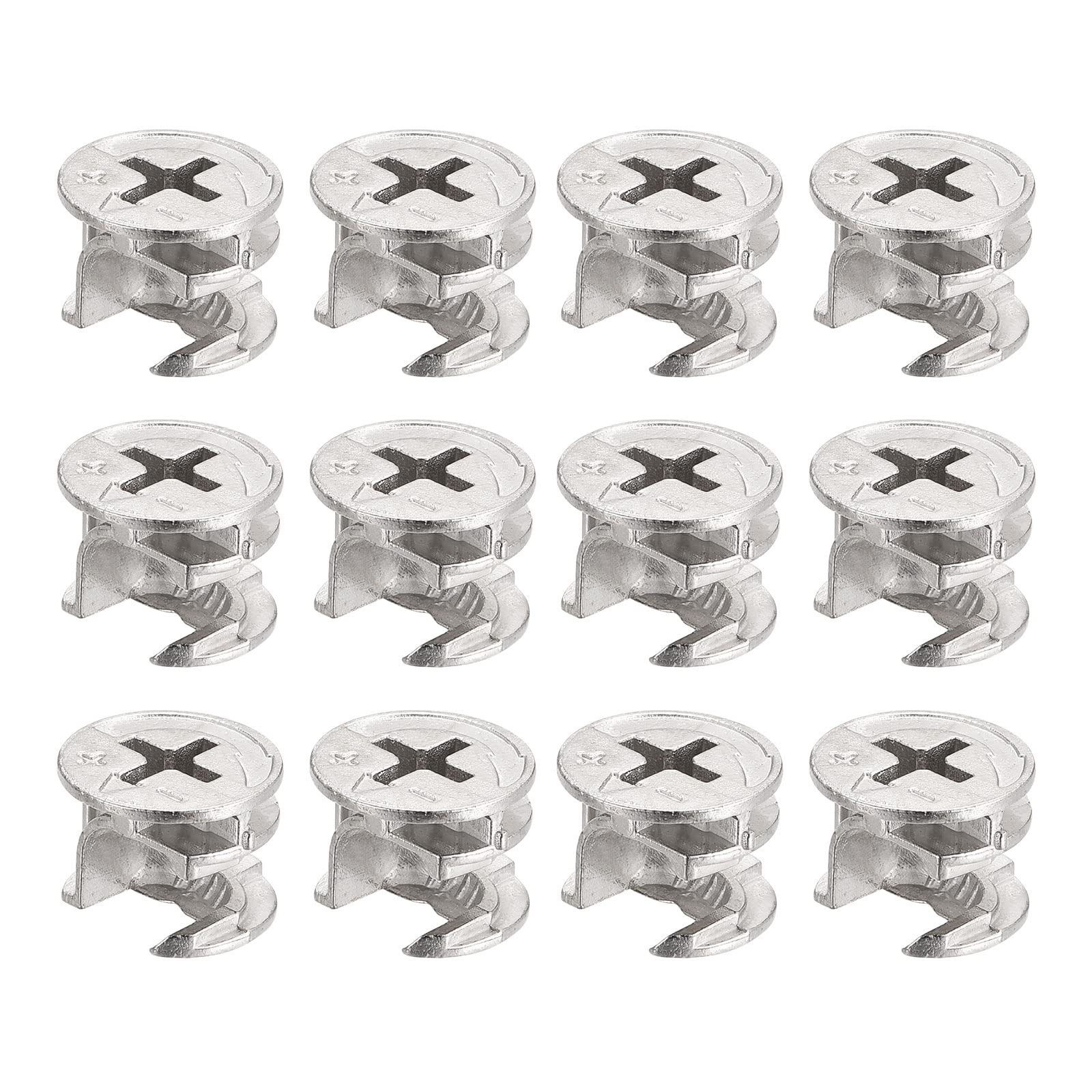 uxcell 80pcs 14.6x11.1mm Furniture Cam Lock Nuts - Durable Joint Connector & Cam Fittings for Cabinet, Wardrobe, Bookshelf Assembly (Home DIY & Furniture Repair)