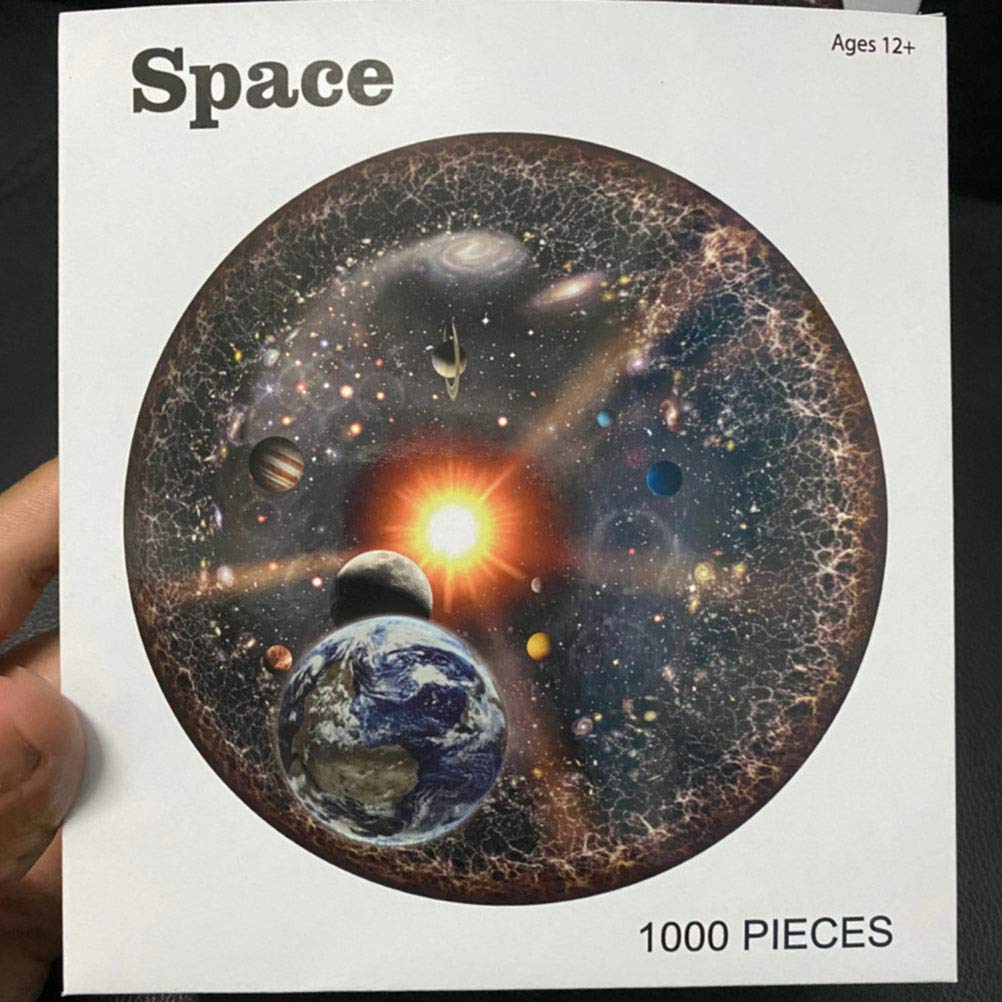 1000 Piece Round Jigsaw Puzzle - Solar System & Planets Educational Toy for Kids & Adults | 18x16x6 Inch Space-Themed Puzzle | Perfect for Family Game Night & STEM Learning