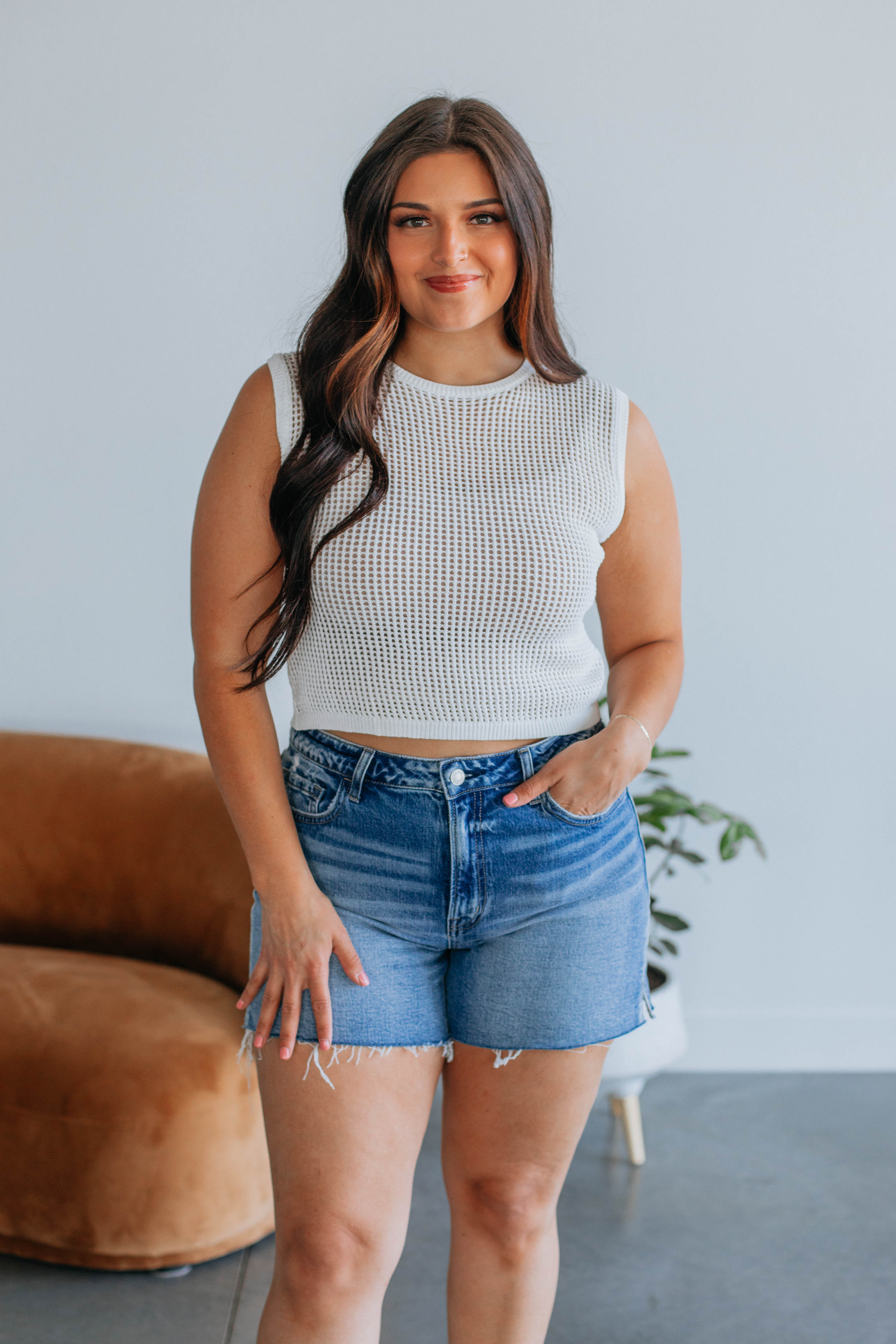 Esmeralda Crochet Tank Top - Ivory | Women's Summer Boho Lace Cami for Beach & Casual Outfits
